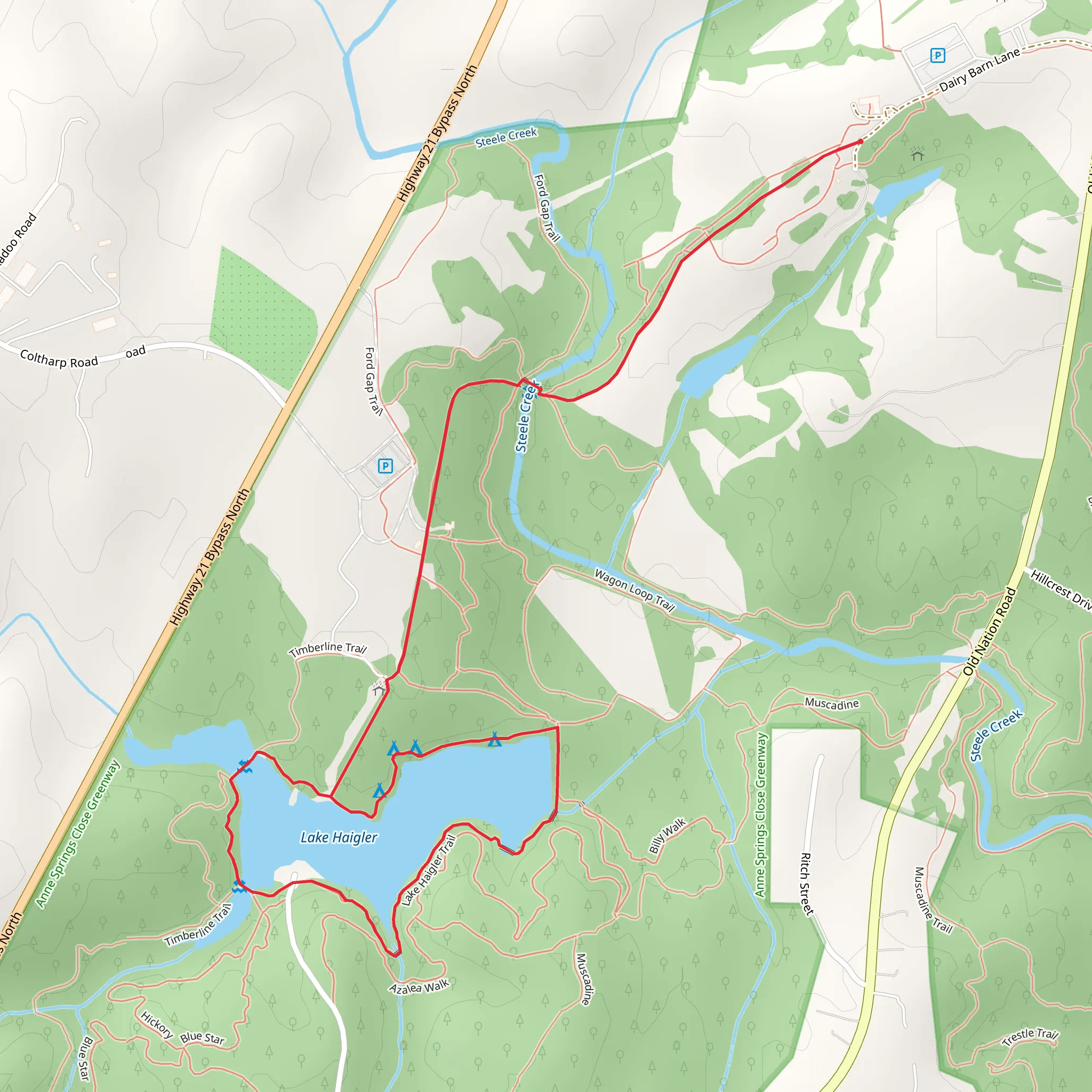 Lake Haigler Loop mobile static map
