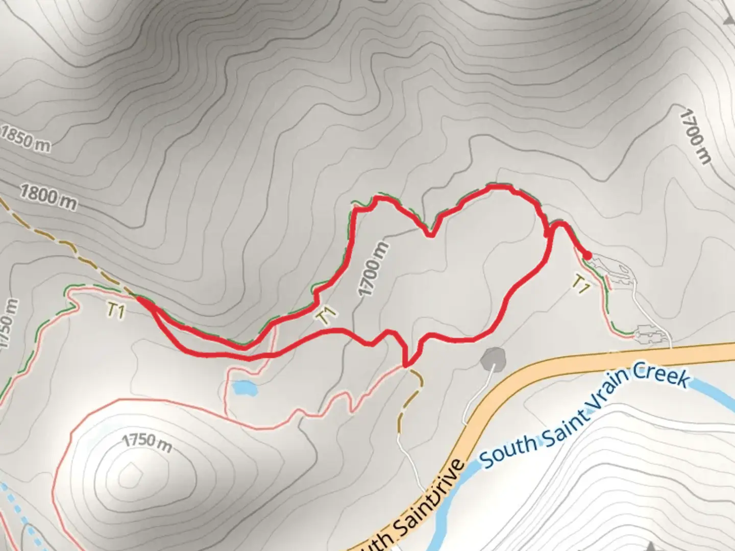An image depicting the trail Night Hawk and Bitterbrush Loop Trail and its surrounding area.