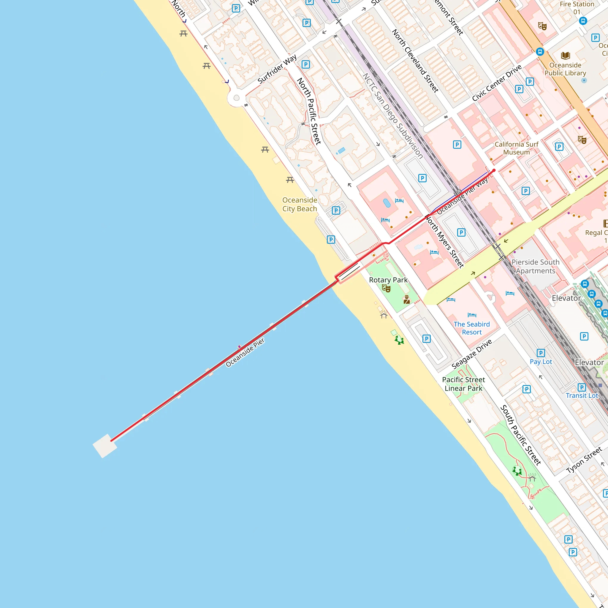 Oceanside Pier mobile static map