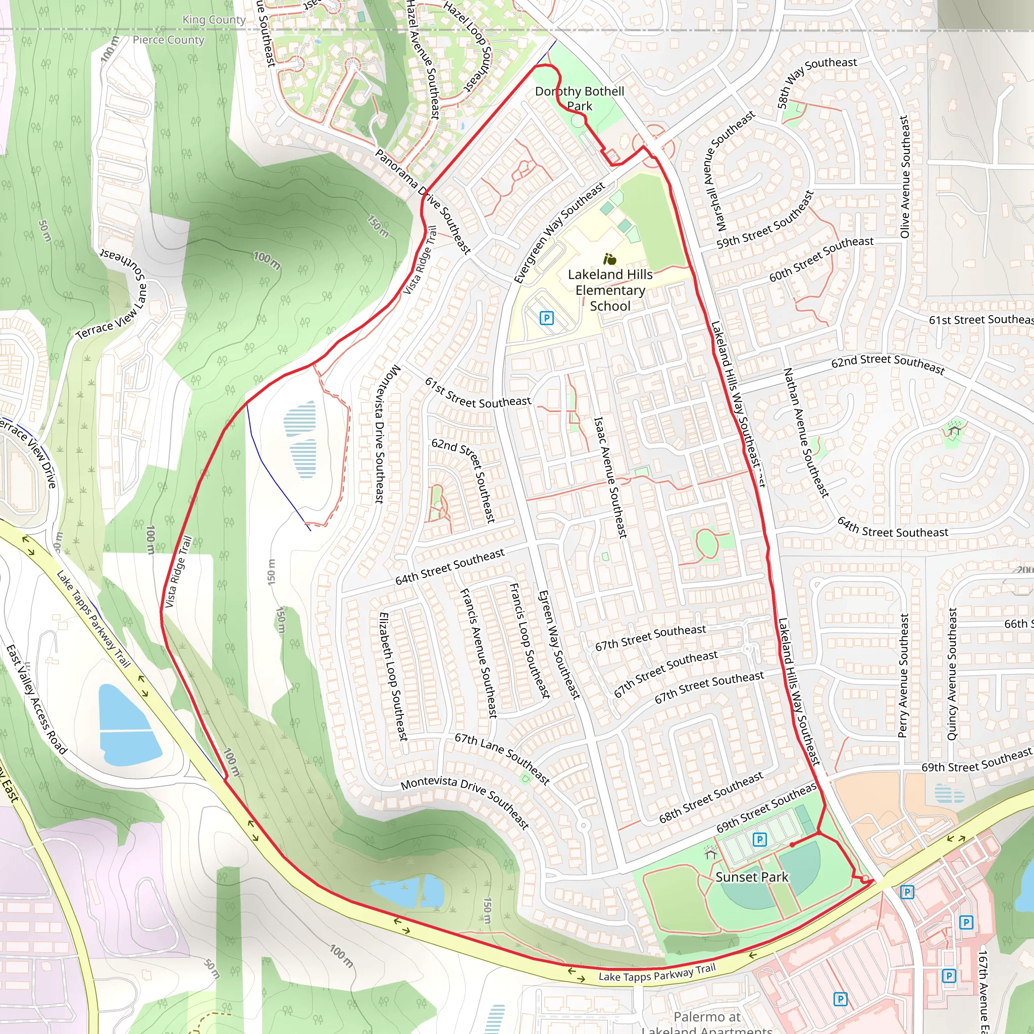 Lake Tapps Parkway Trail mobile static map