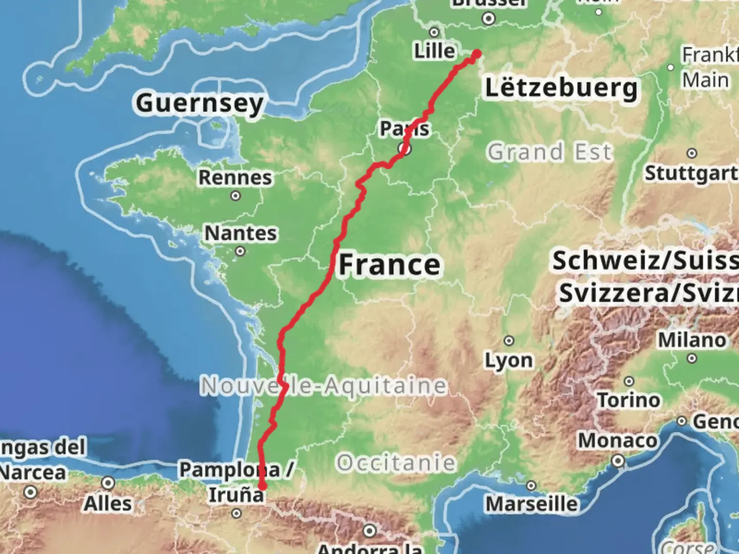 An image depicting the trail GR 655 Via Turonensis and its surrounding area.