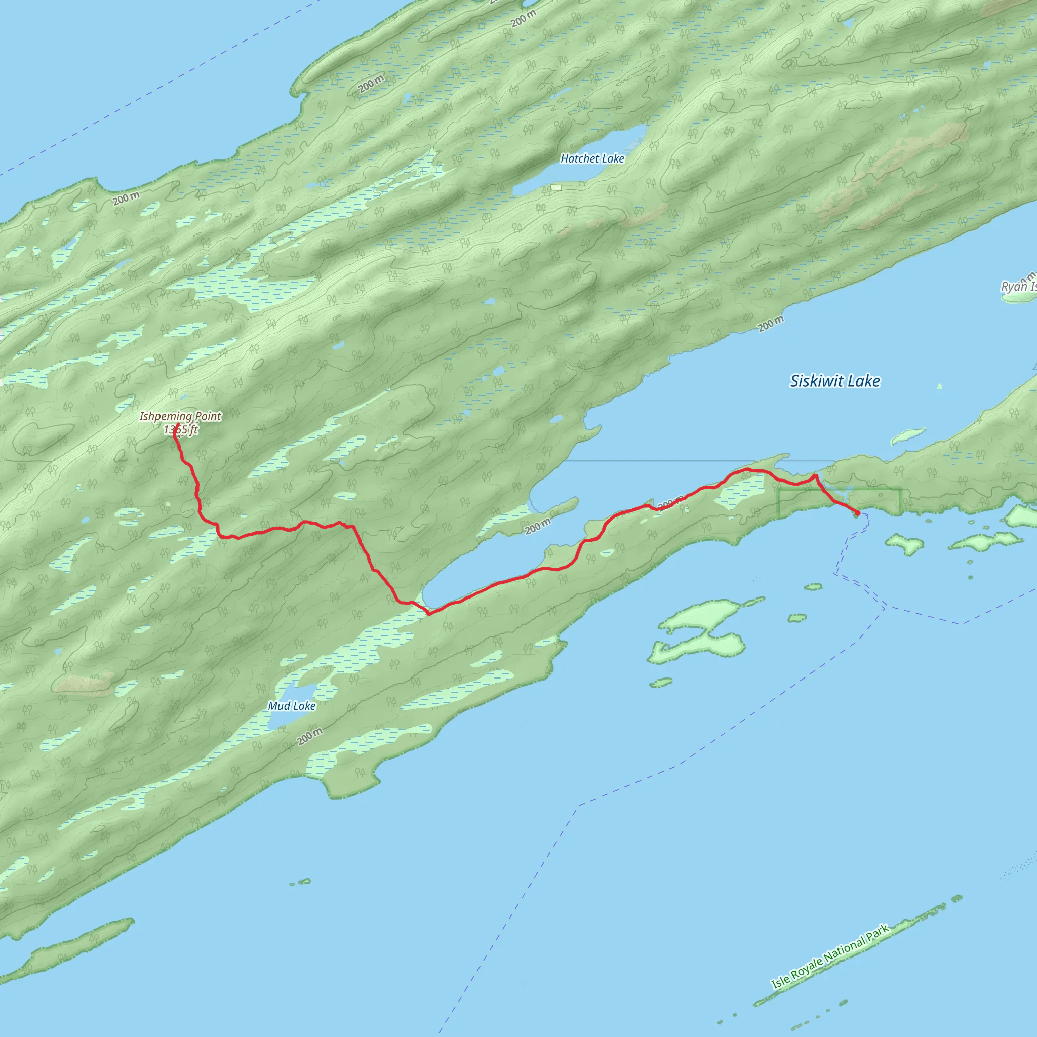 Ishpeming Trail and Ishpeming Point Trail mobile static map