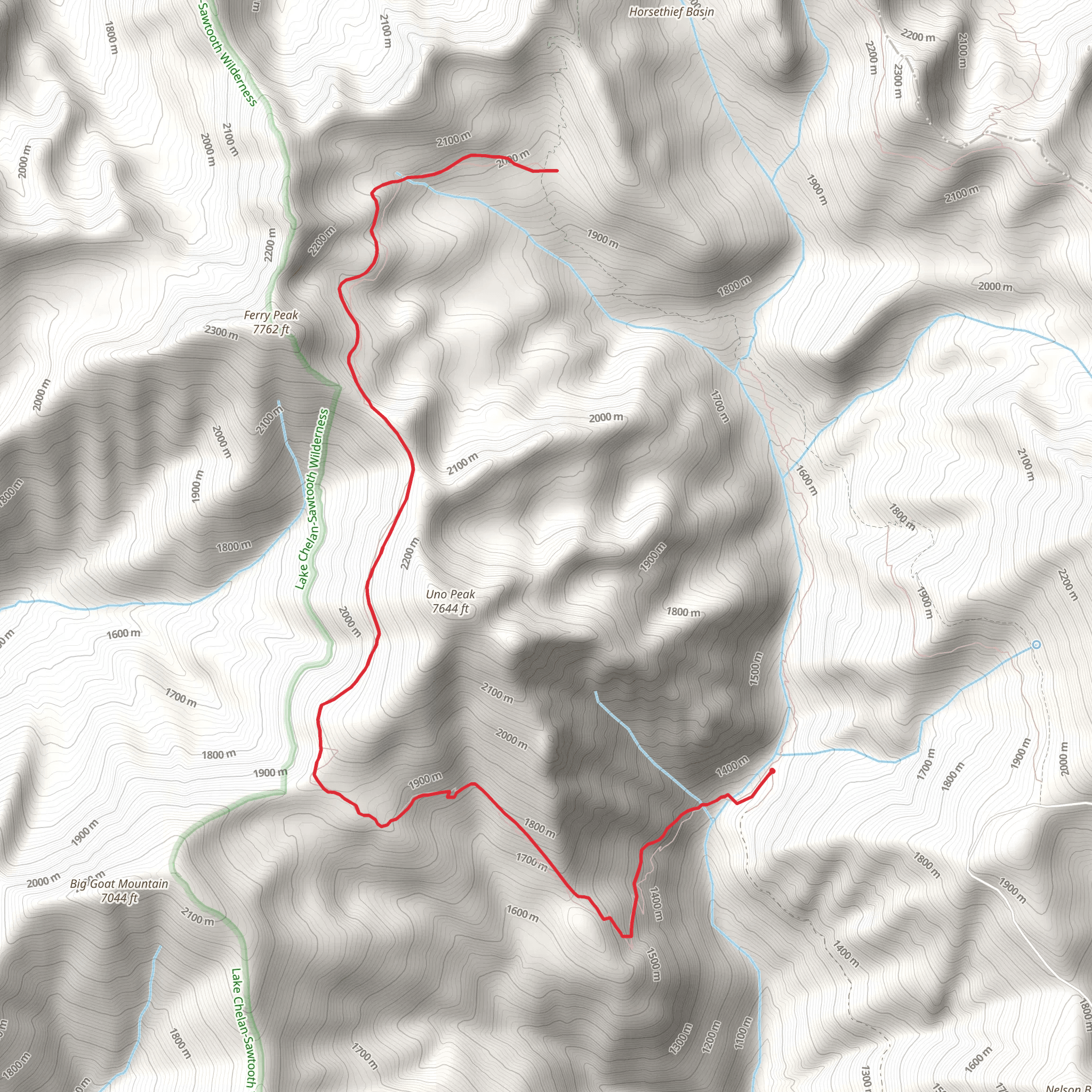 Uno Peak Trail mobile static map
