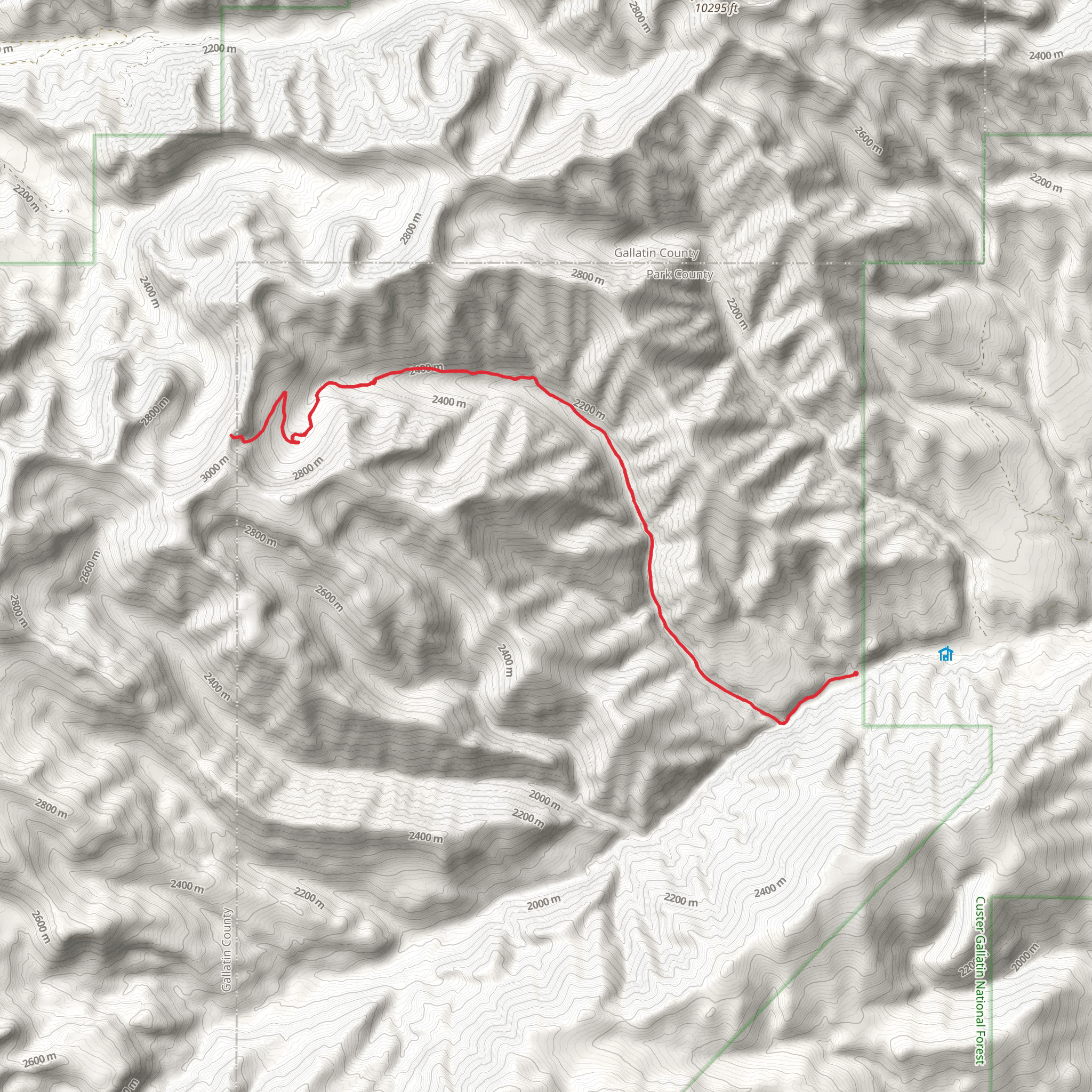 Cliff Creek Trail via Big Creek Trail mobile static map