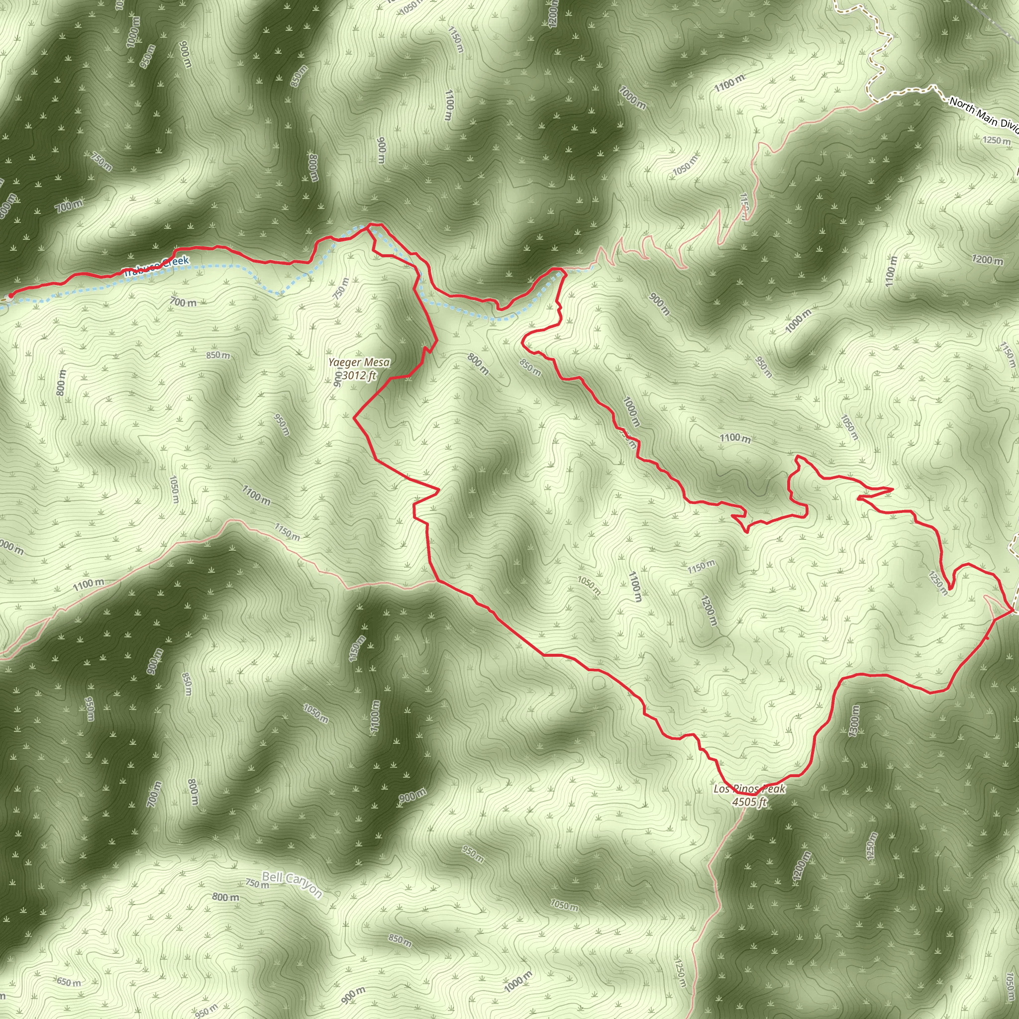 Trabuco Creek,Trabuco Canyon and Los Pinos Peak Loop Trail mobile static map