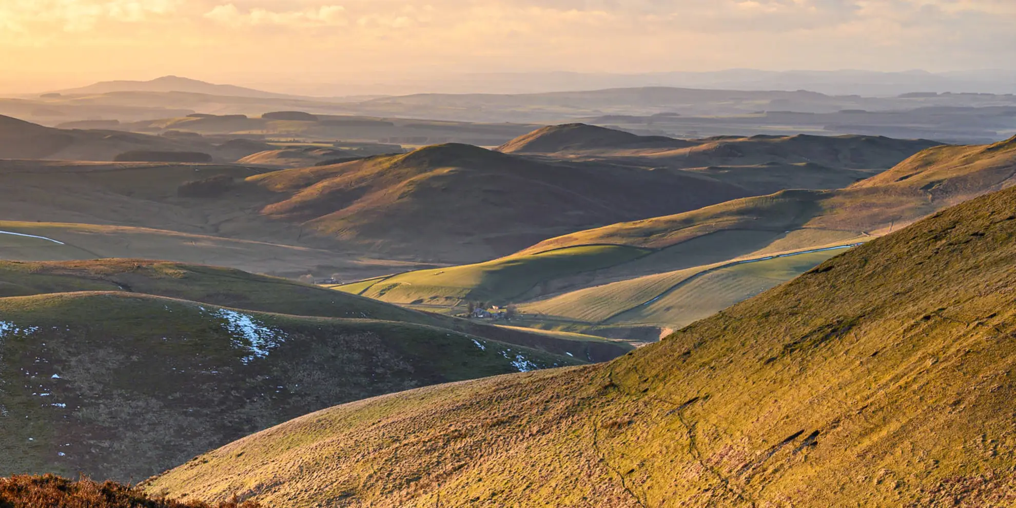 An image depicting the trail The Roman Camp at Chew Green and its surrounding area.