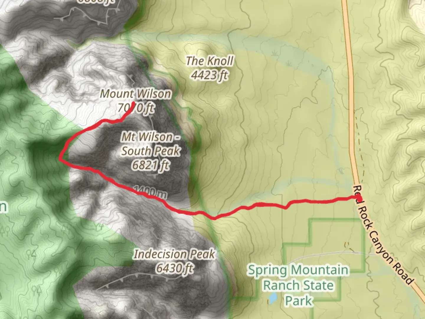 An image depicting the trail Mount Wilson via First Creek and its surrounding area.