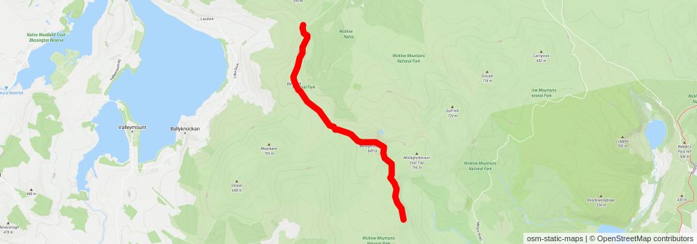 Mullaghcleevaun and Tonelagee Circular from Ballynultagh Gap stage 2 Map