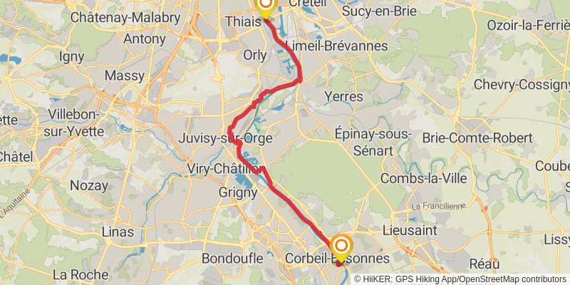 GR 2 - Sentier de la Seine stage 18 Map