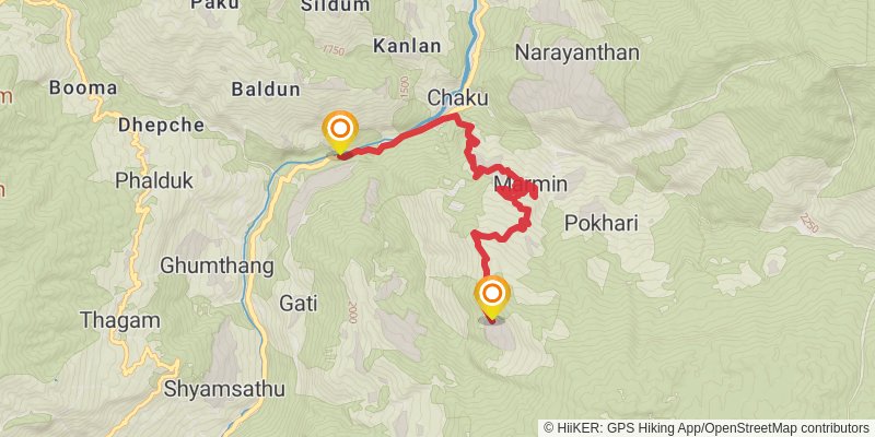 Great Himalayan Trail stage 33 Map