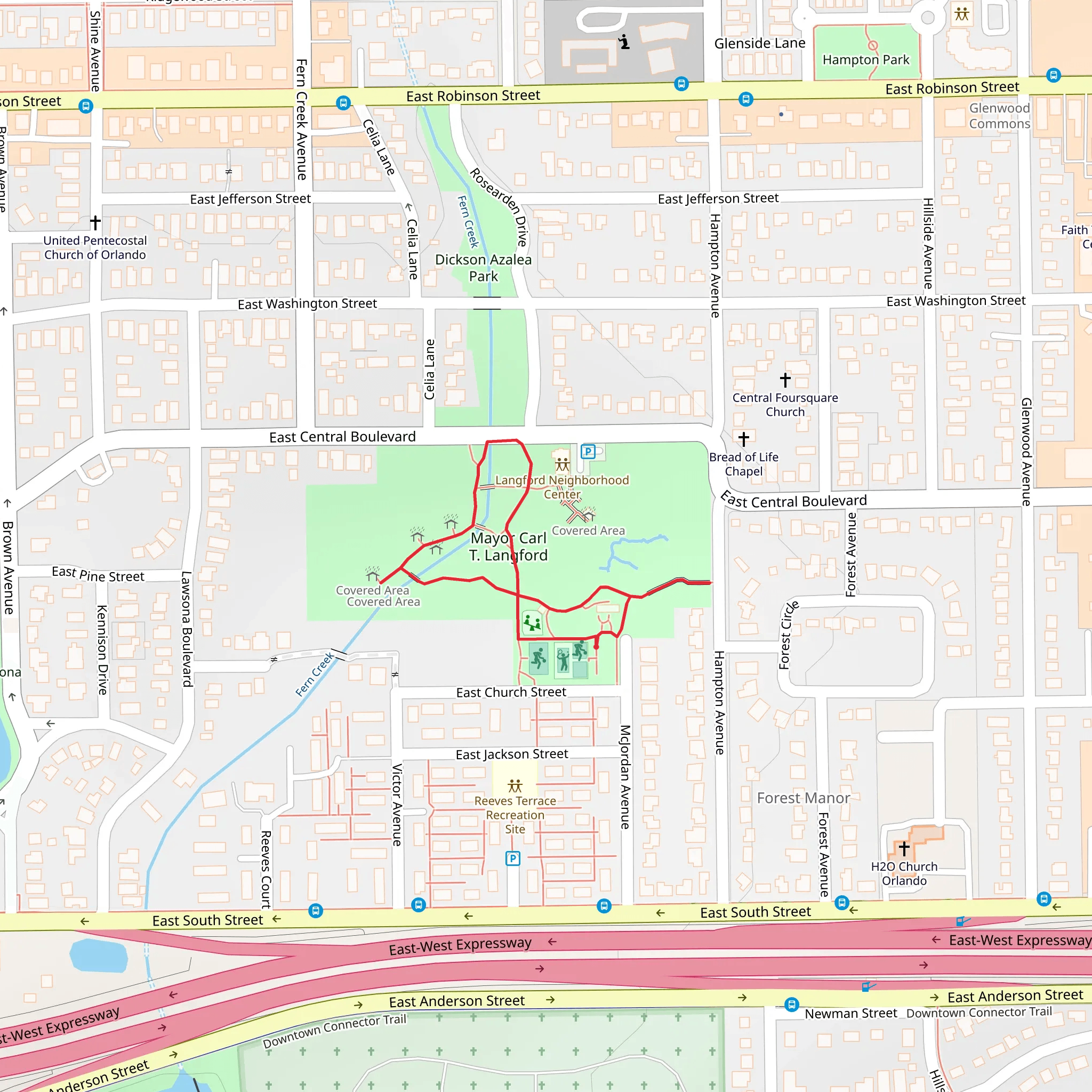 Mayor Carl T Langford Loop mobile static map
