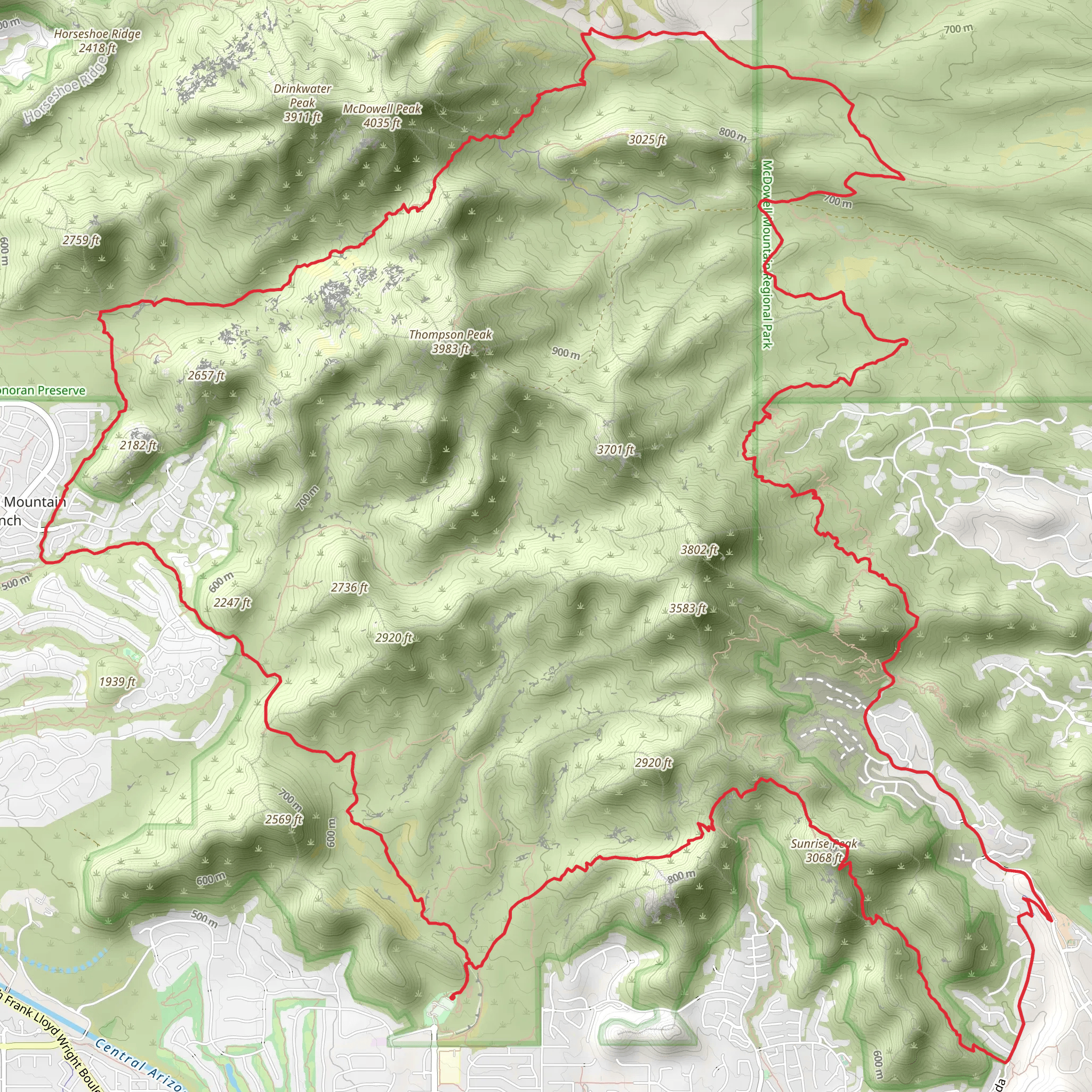 Sunrise Peak Loop via Dixie Mine Trail and Bell Pass Trail mobile static map