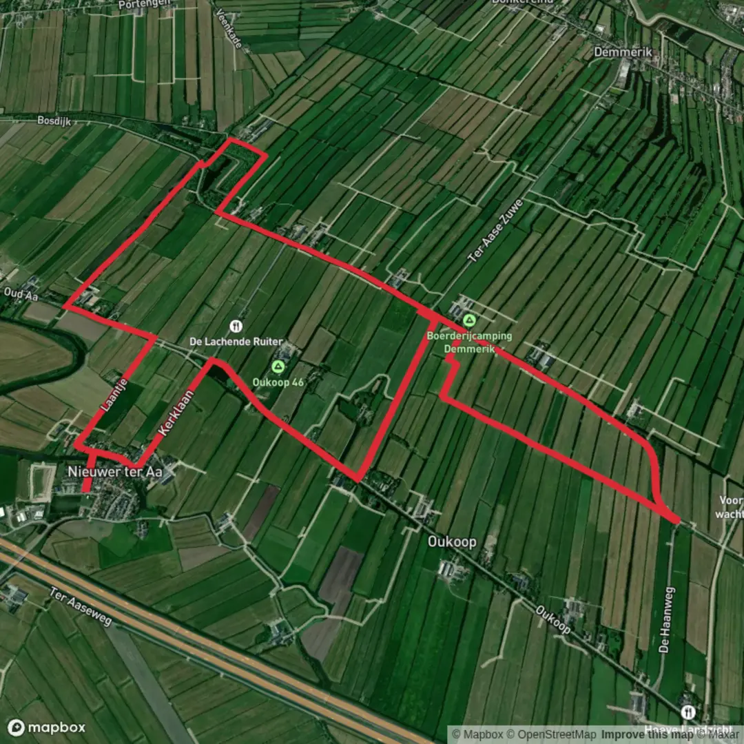 An image depicting the trail Boerenland Wandeling Loop and its surrounding area.