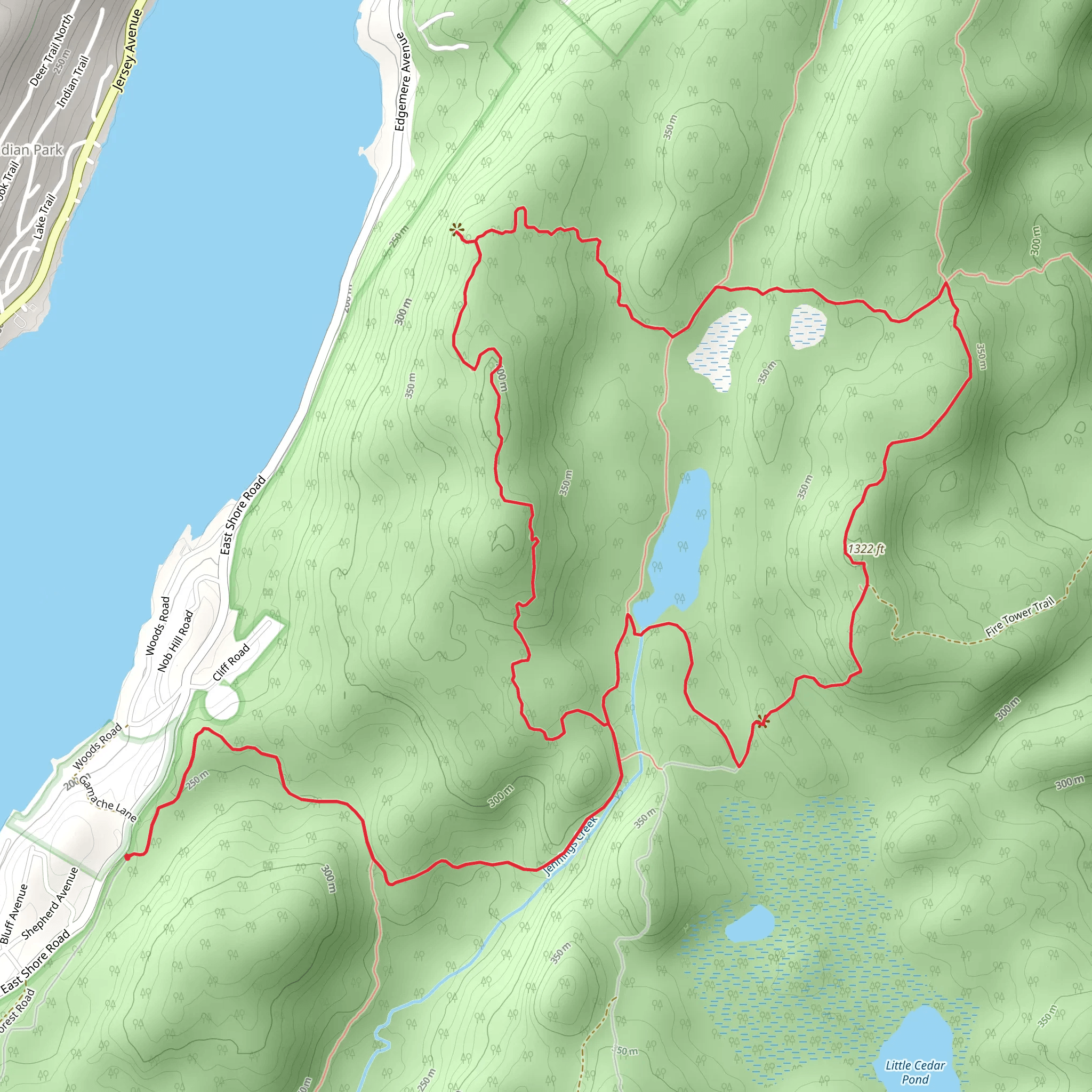 Bare Rock and Sterling Ridge Trail via Fire Tower Trail mobile static map