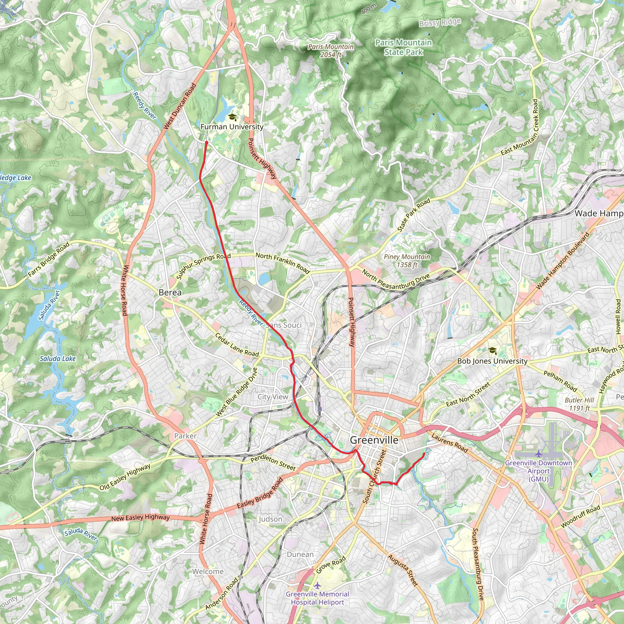 Swamp Rabbit Trail - Green Line mobile static map