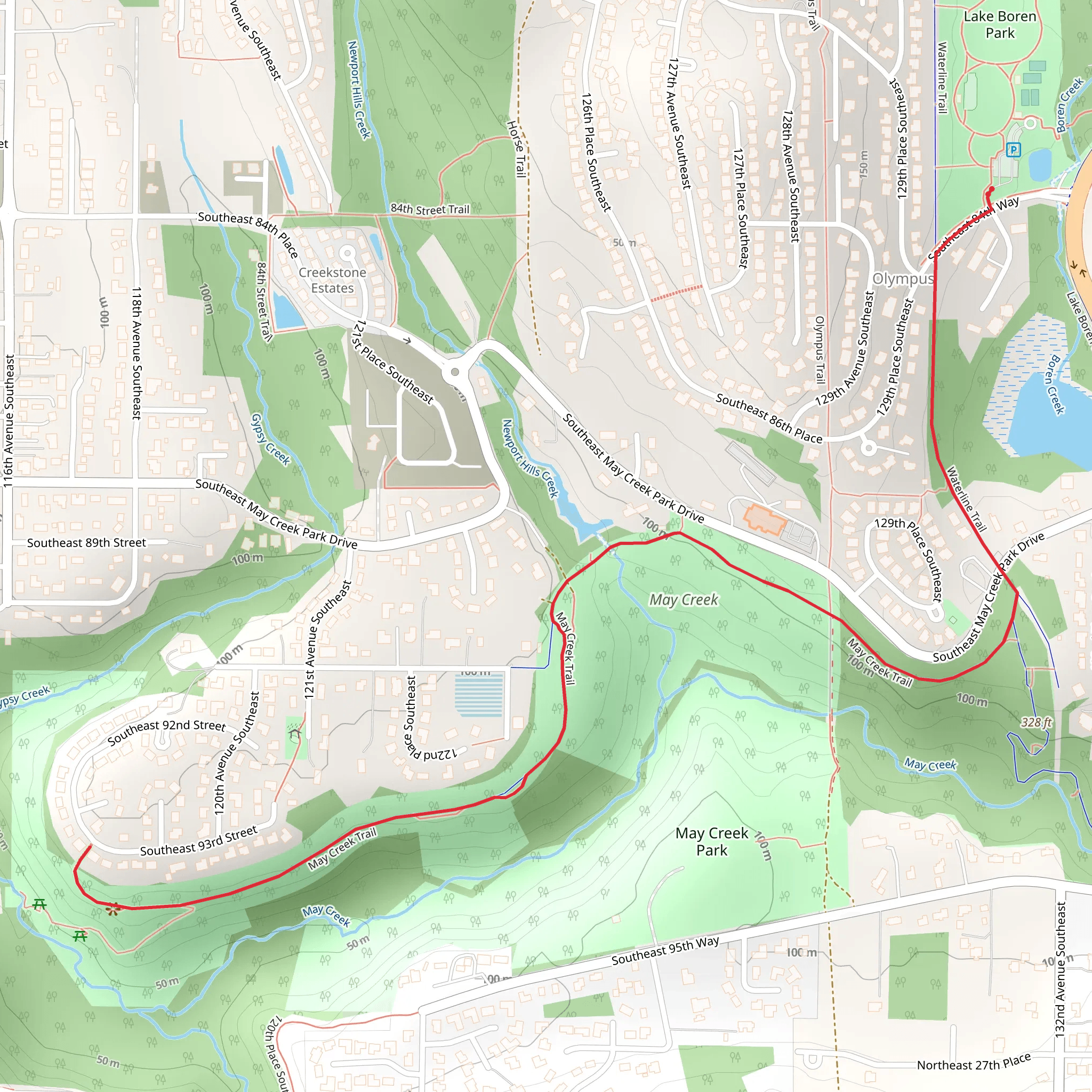 May Creek Trail mobile static map