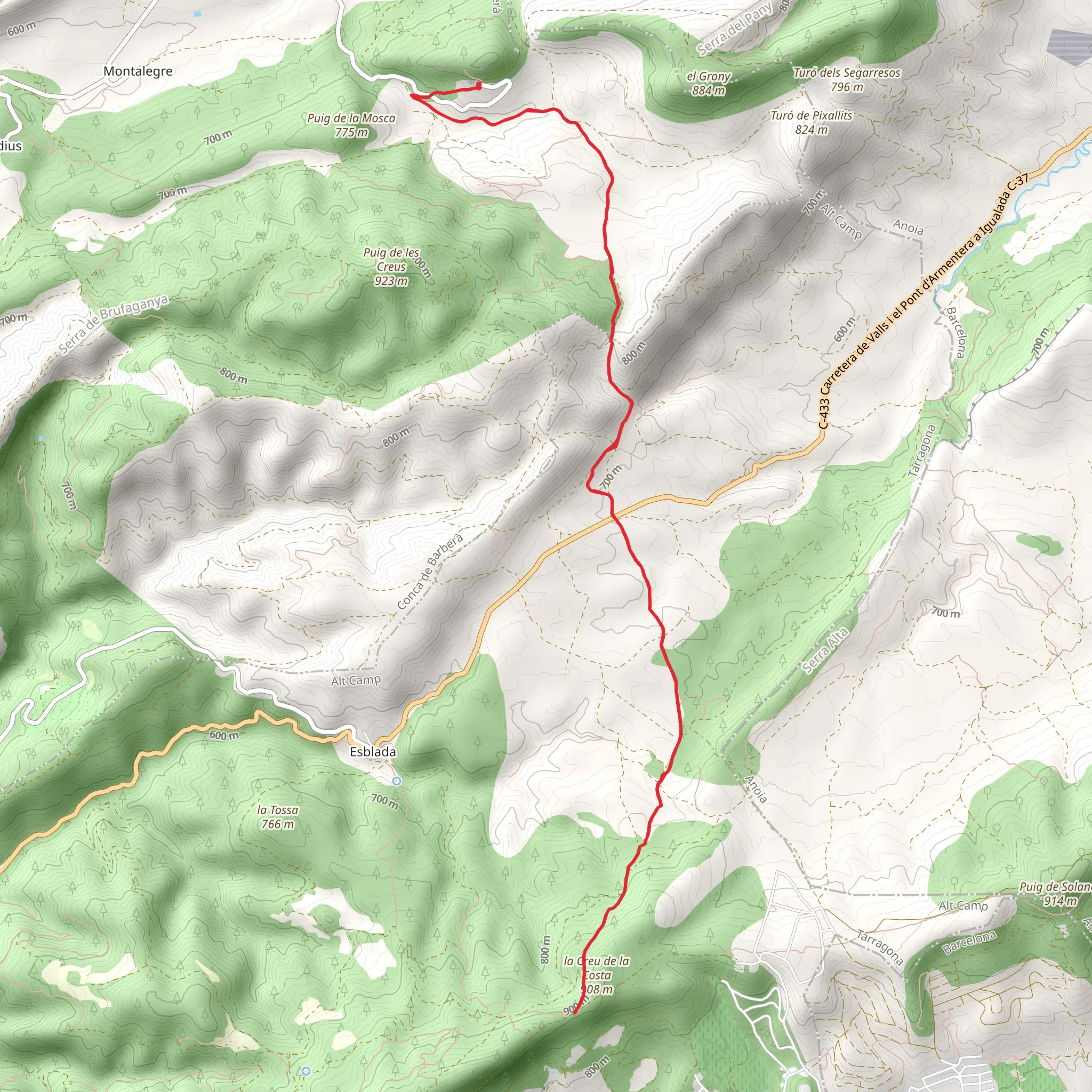 Sierra Formigosa - Sant Magi de Brufanganya PR C 3 mobile static map