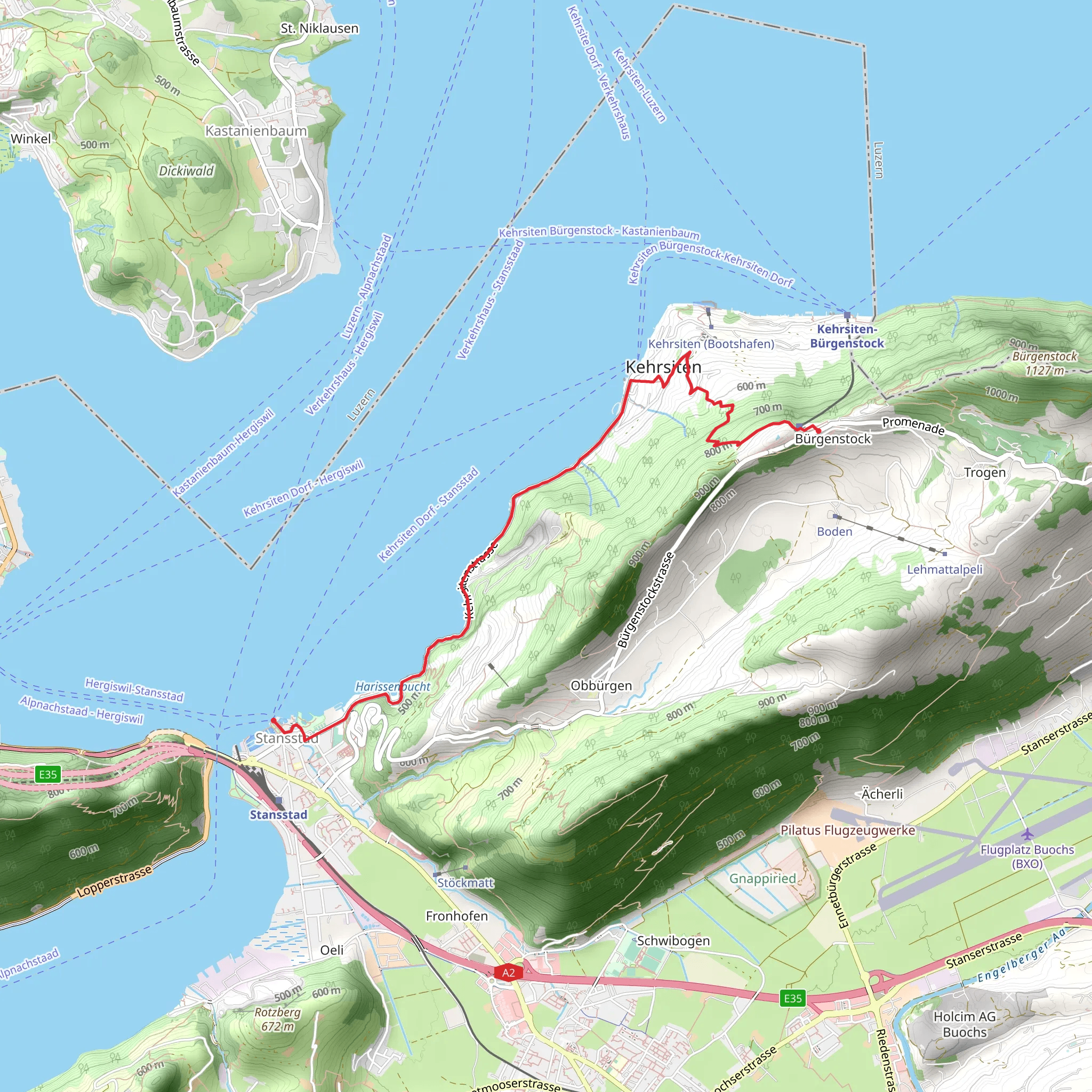 Stansstad – Kehrsiten – Bürgenstock mobile static map