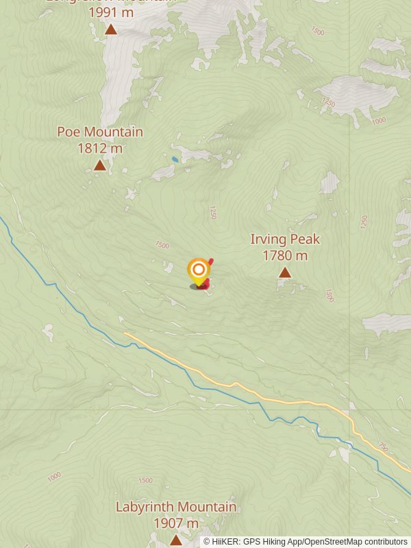 Irving Pass Trail mobile static map