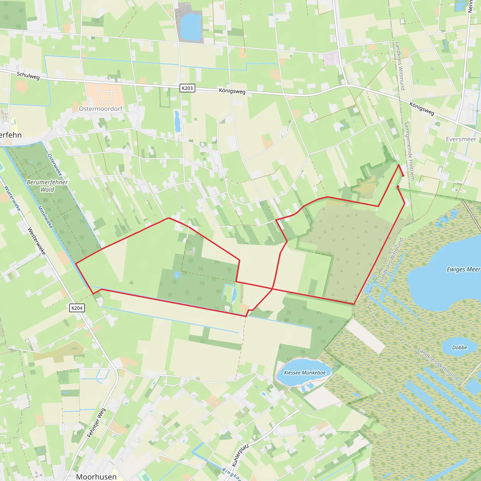 Süderweg, Kanalweg and Tannenhausener Weg mobile static map