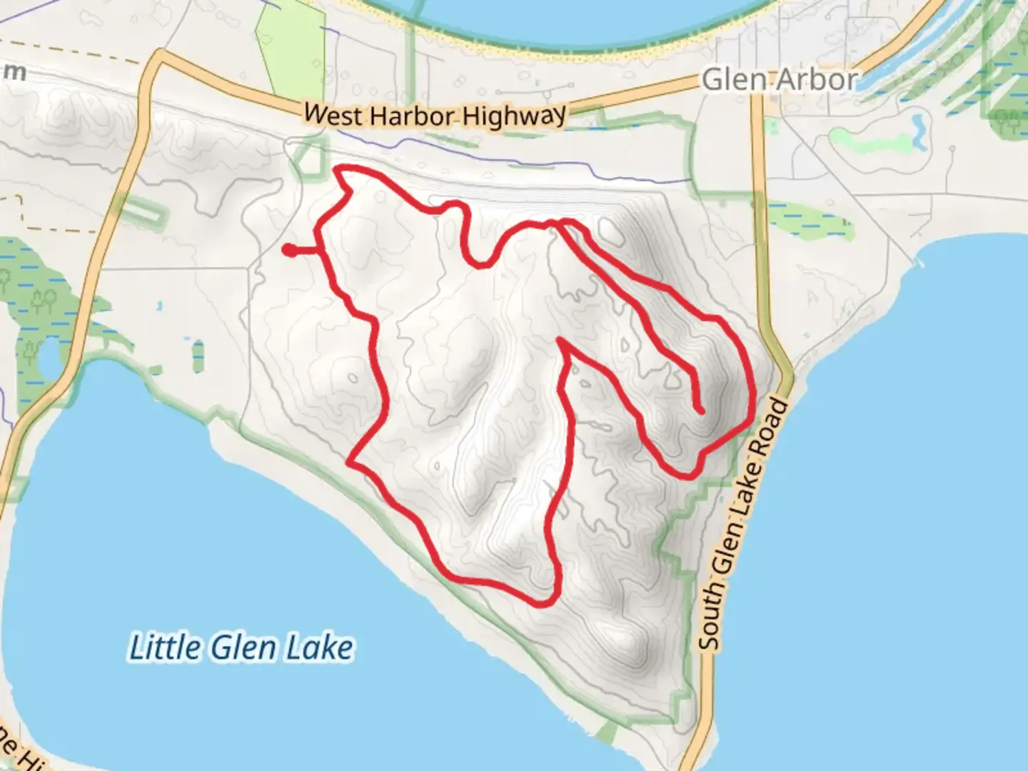 An image depicting the trail Alligator Hill and Big Glen Lookout Loop Trail and its surrounding area.
