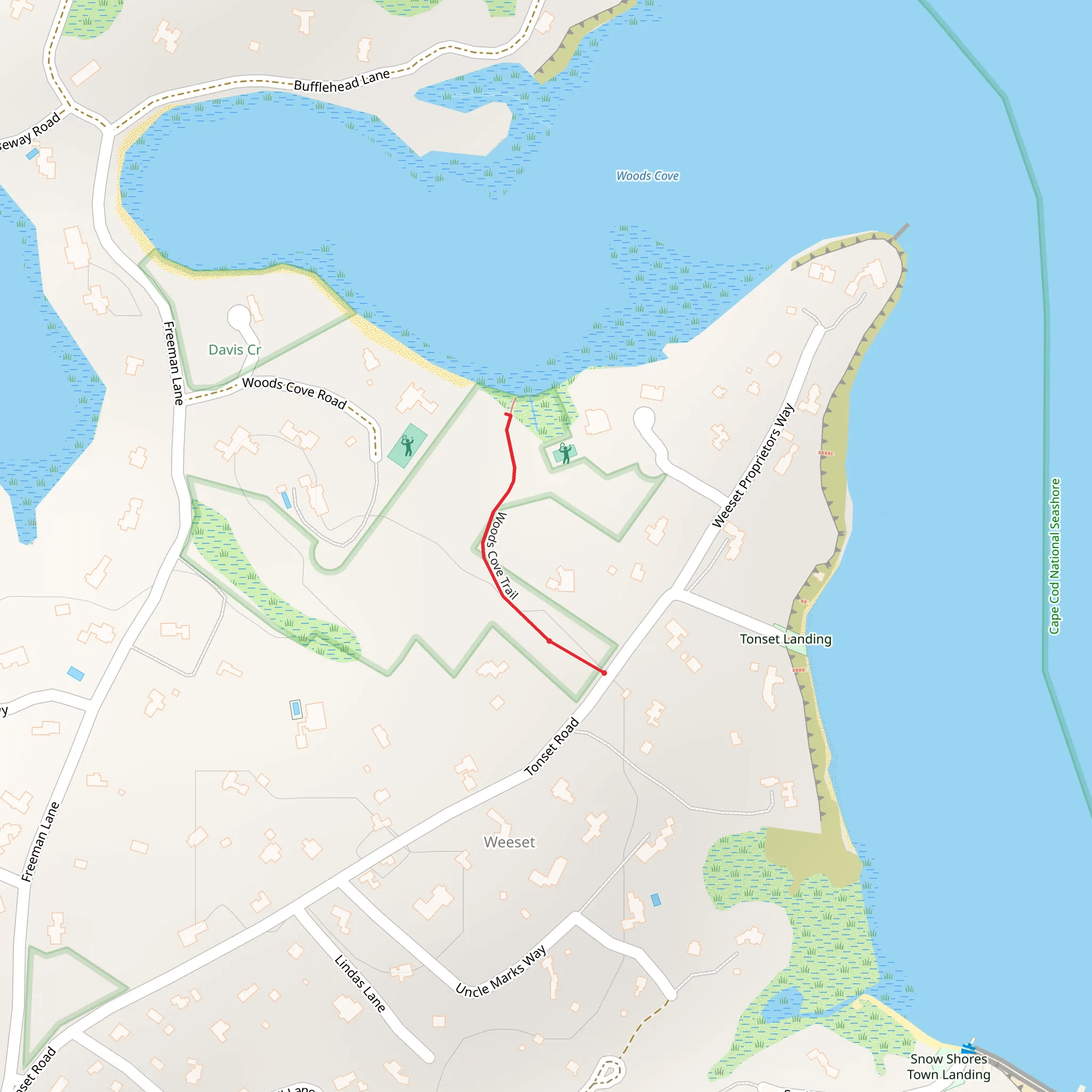 Woods Cove Trail mobile static map