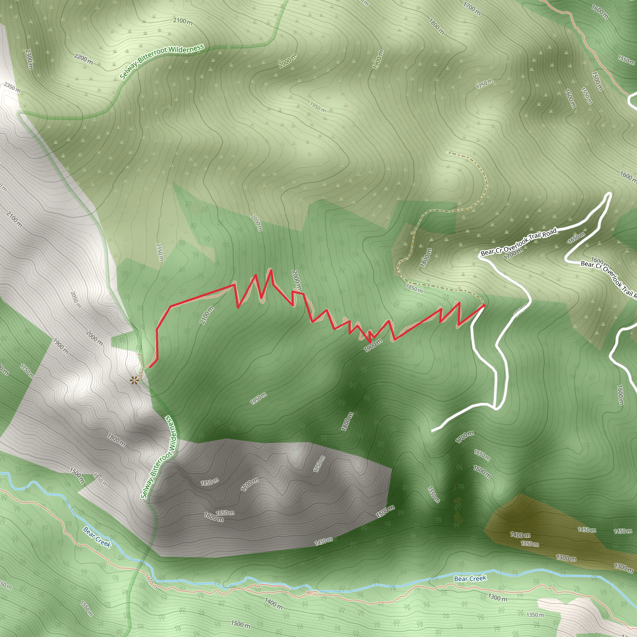 Bear Creek Overlook Trail from Bear Creek Overlook Trail Road mobile static map
