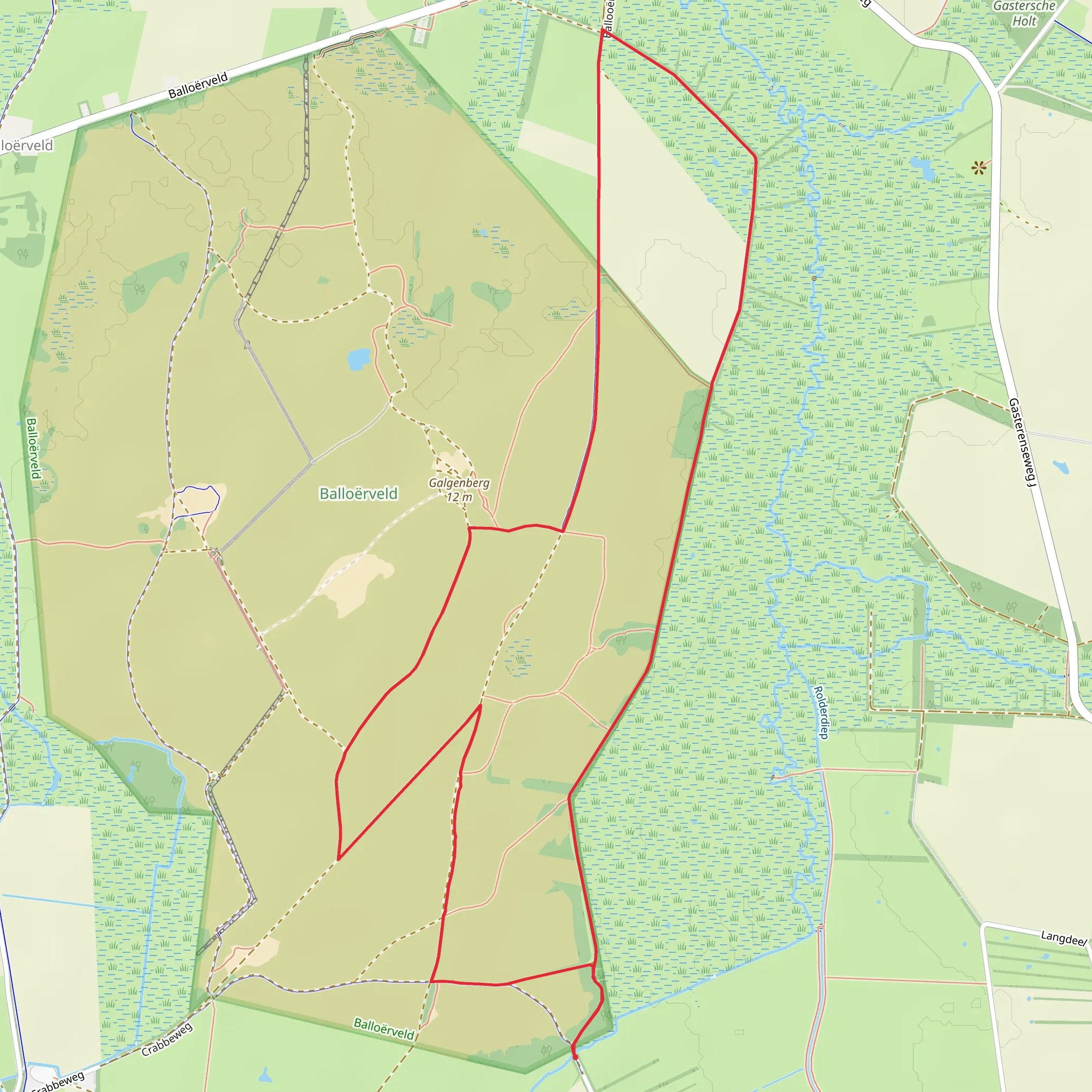 Balloerveld Loop via Stroet Weg mobile static map