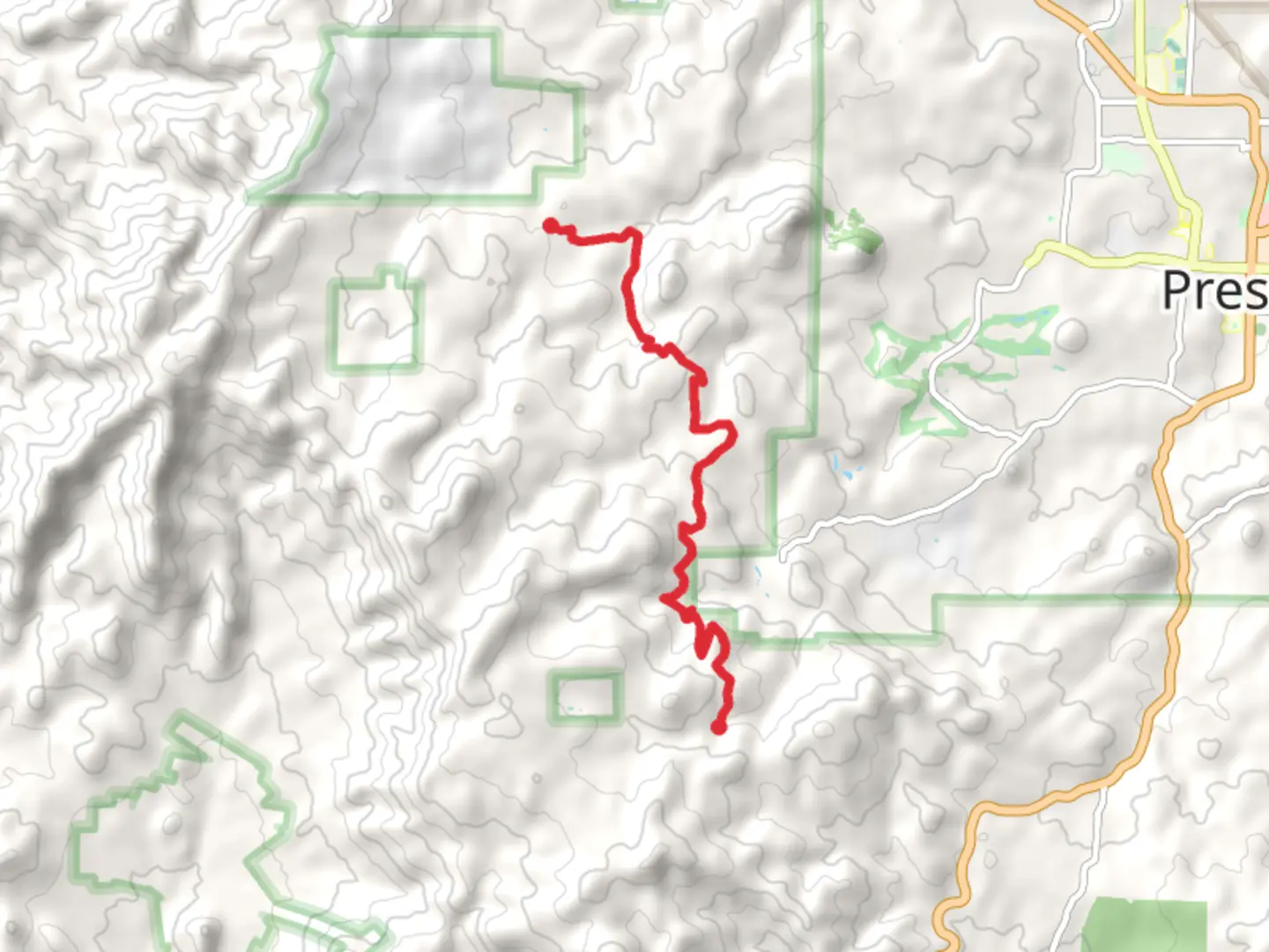 An image depicting the trail Cold Spring and Potts Creek Trail and its surrounding area.