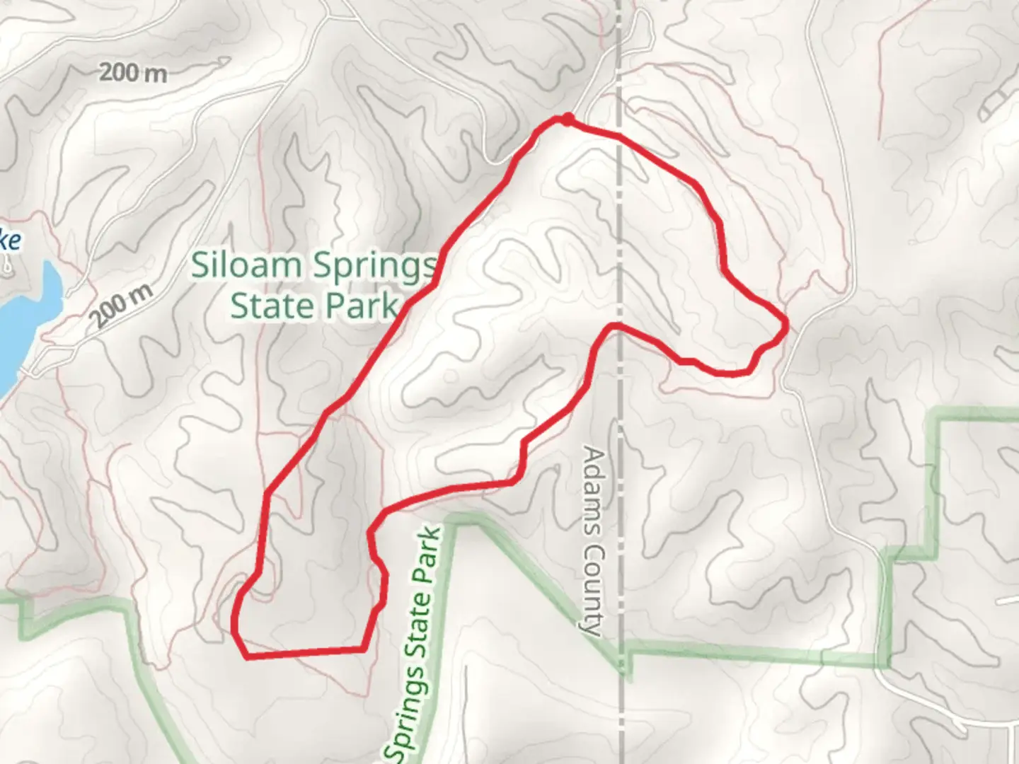 An image depicting the trail Siloam Loop - South and its surrounding area.