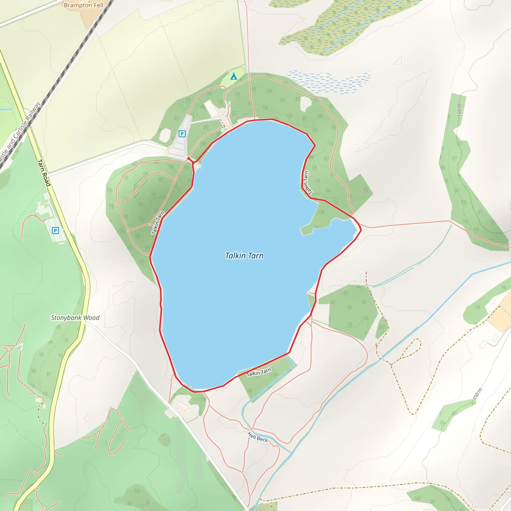 Talkin Tarn Country Park Loop mobile static map