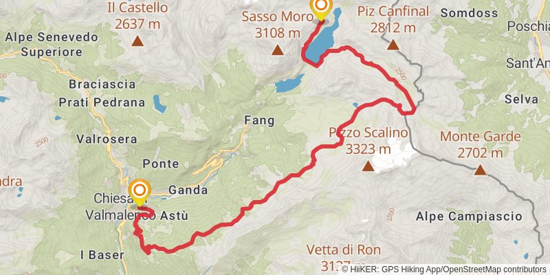Alta Via Valmalenco stage 5 Map