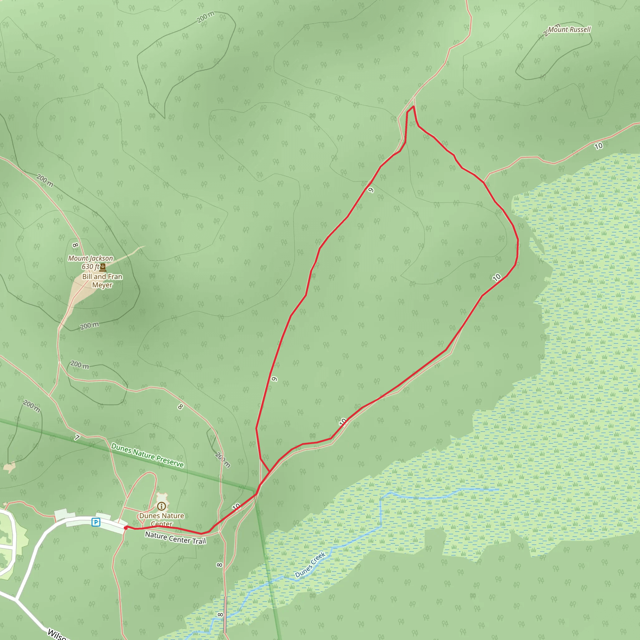 Nature Center Trail mobile static map
