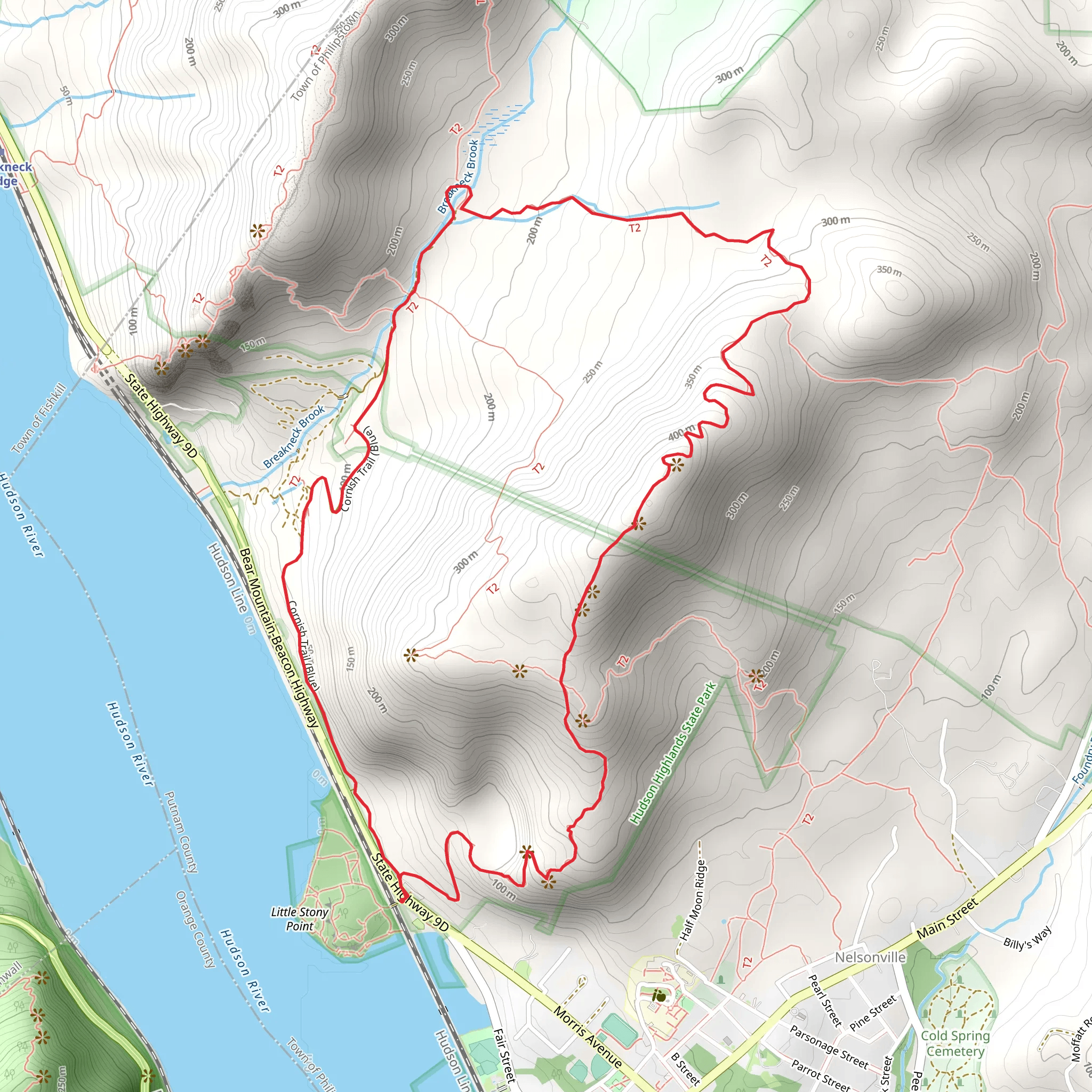 Bull Hill - Mt Taurus Loop via Cornish Trail mobile static map
