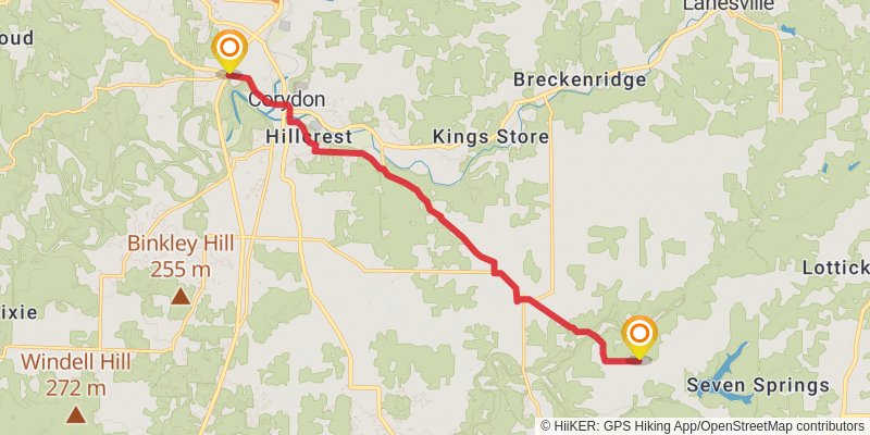 American Discovery Trail South Route - Indiana stage 14 Map