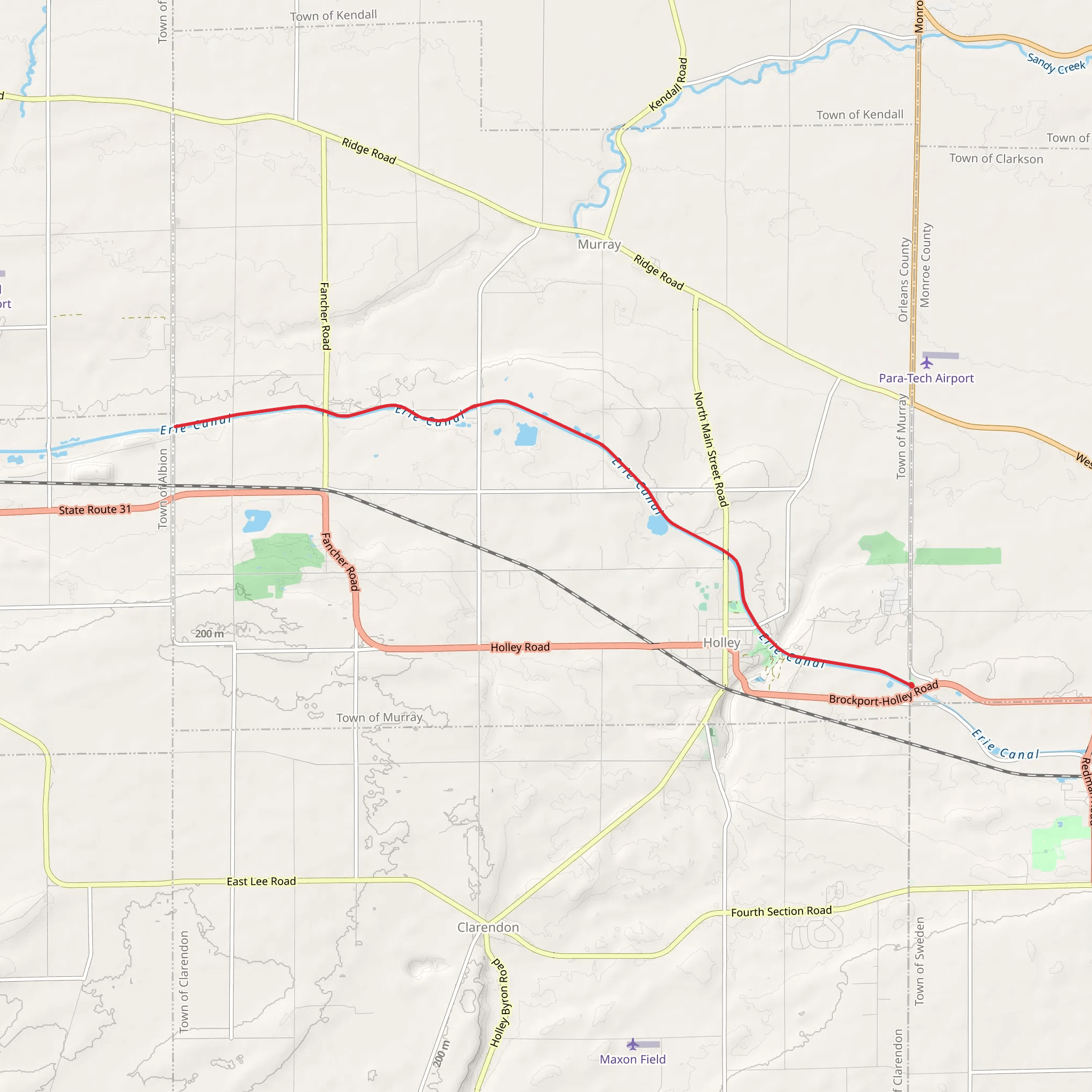Erie Canal from Monroe Orleans County Line Road mobile static map