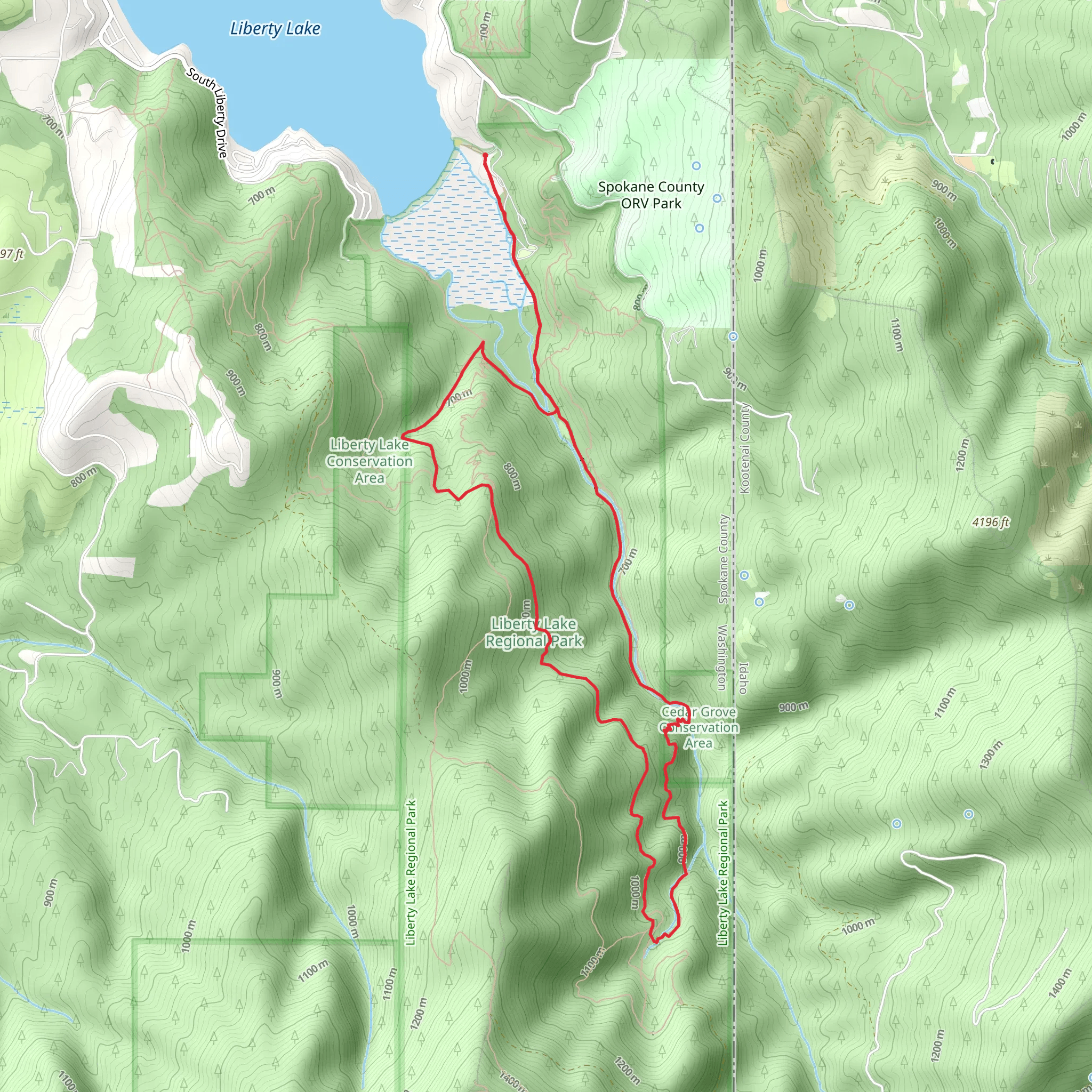 Edith Hansen and Liberty Creek Loop Trail mobile static map
