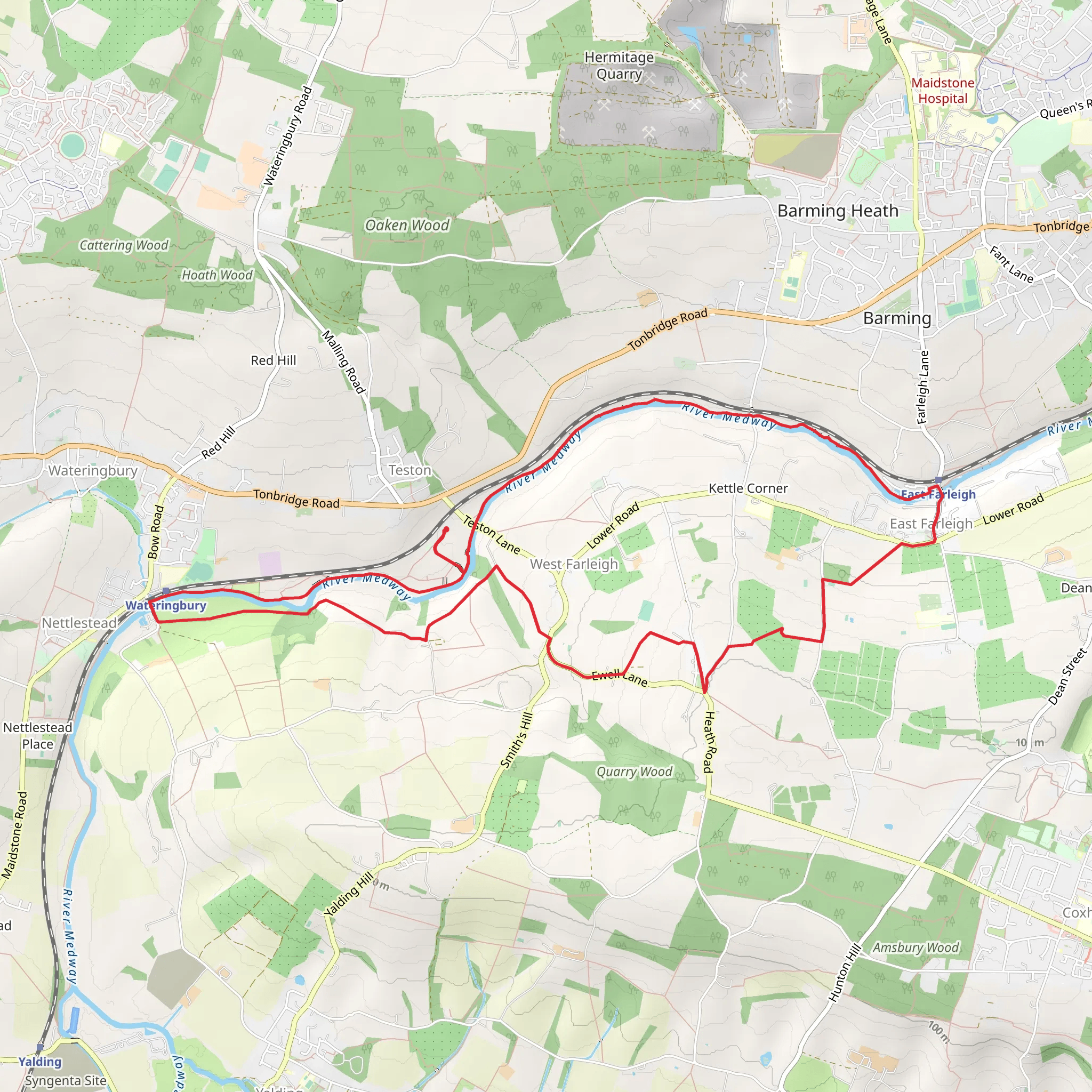 Wateringbury to East Farleigh Loop mobile static map