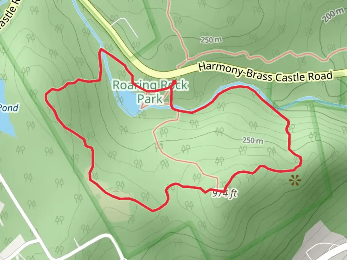 An image depicting the trail Harmony-Brass Castle Road Loop - South and its surrounding area.