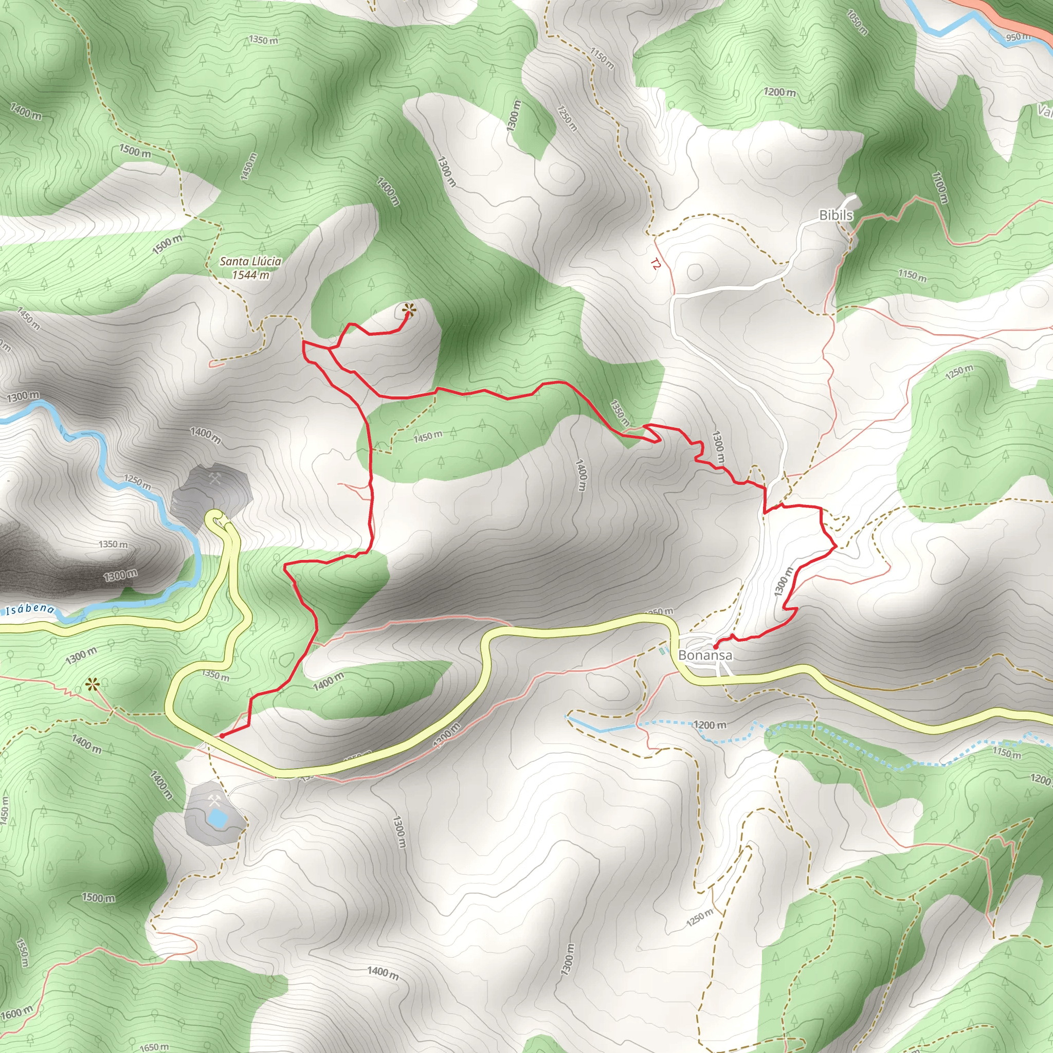 Route of the Romanesque Hermitages of Bonansa PR HU 214 mobile static map
