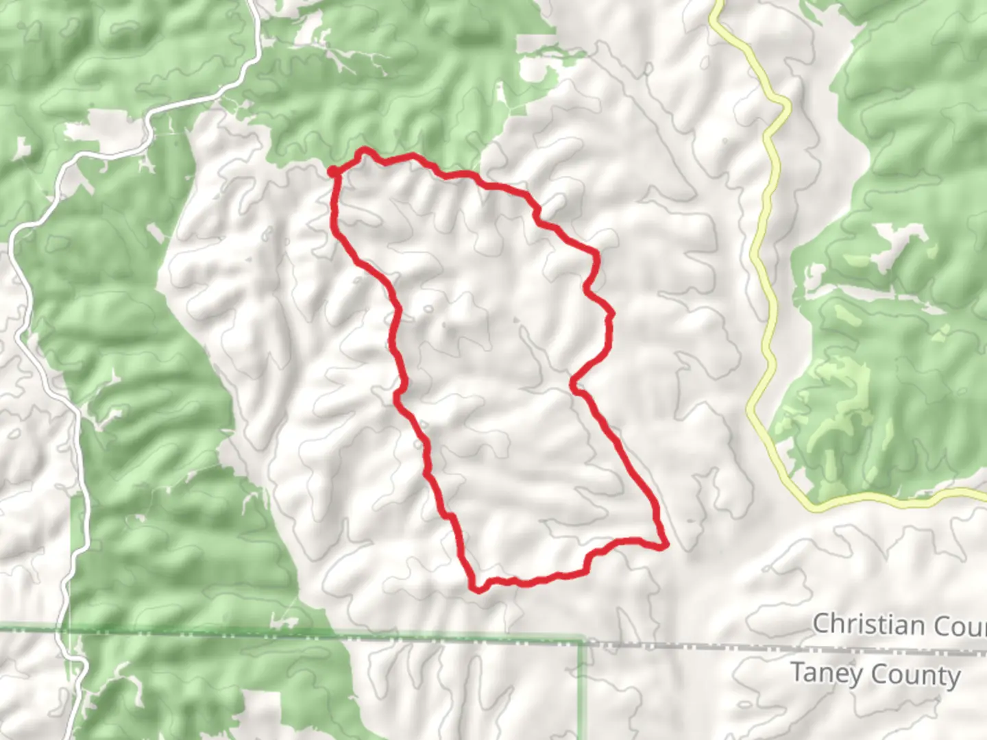An image depicting the trail Devreaux Road and Garrison Road Loop and its surrounding area.