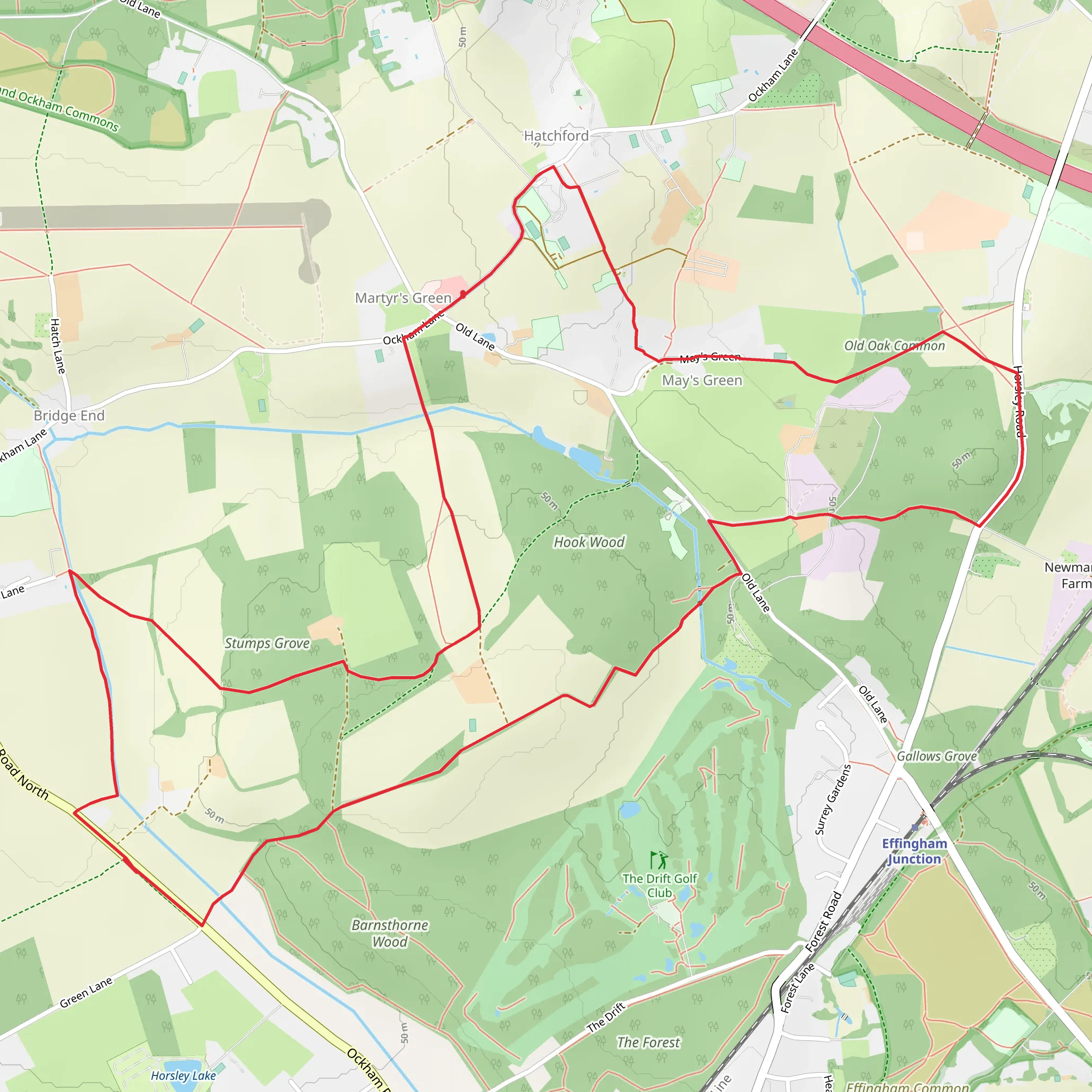 Stumps Grove, Hook Wood and Old Oak Common Loop mobile static map