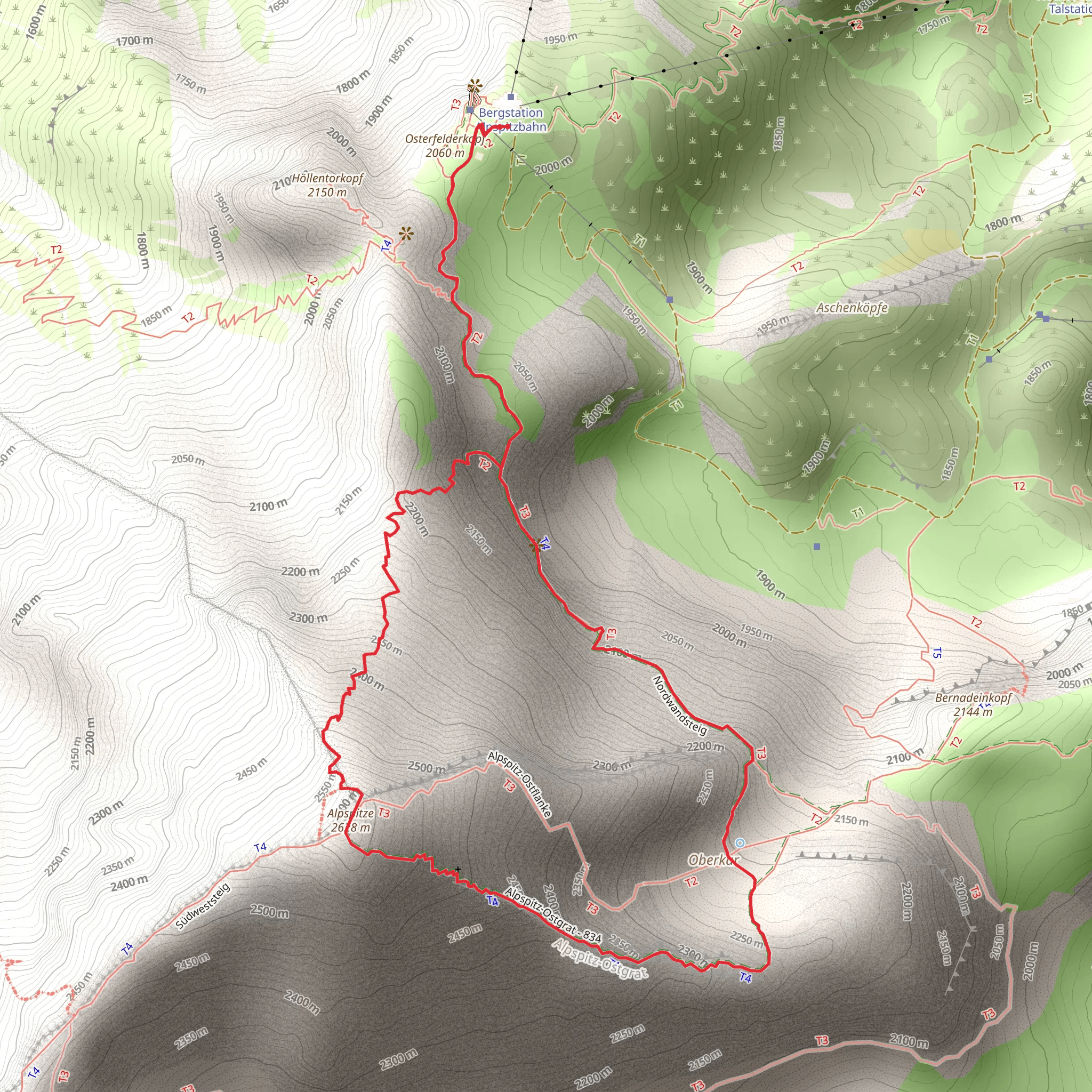 Alpspitze and Tunnelfenster Loop mobile static map