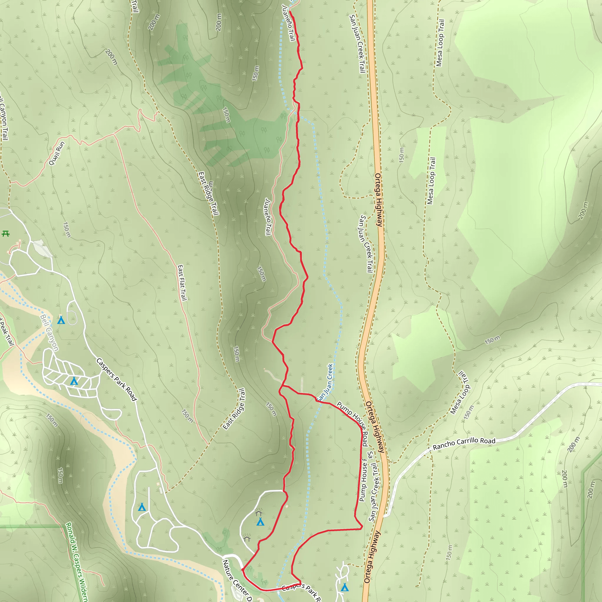 Juaneño Trail and Pump House Road Loop mobile static map