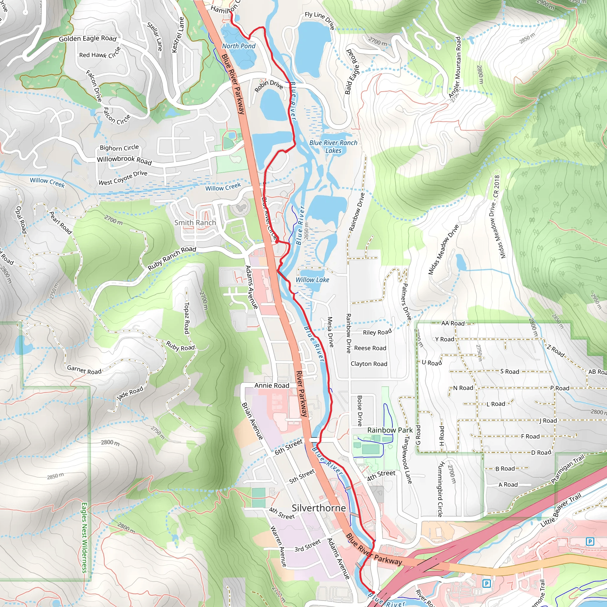 Silverthorne Trail mobile static map