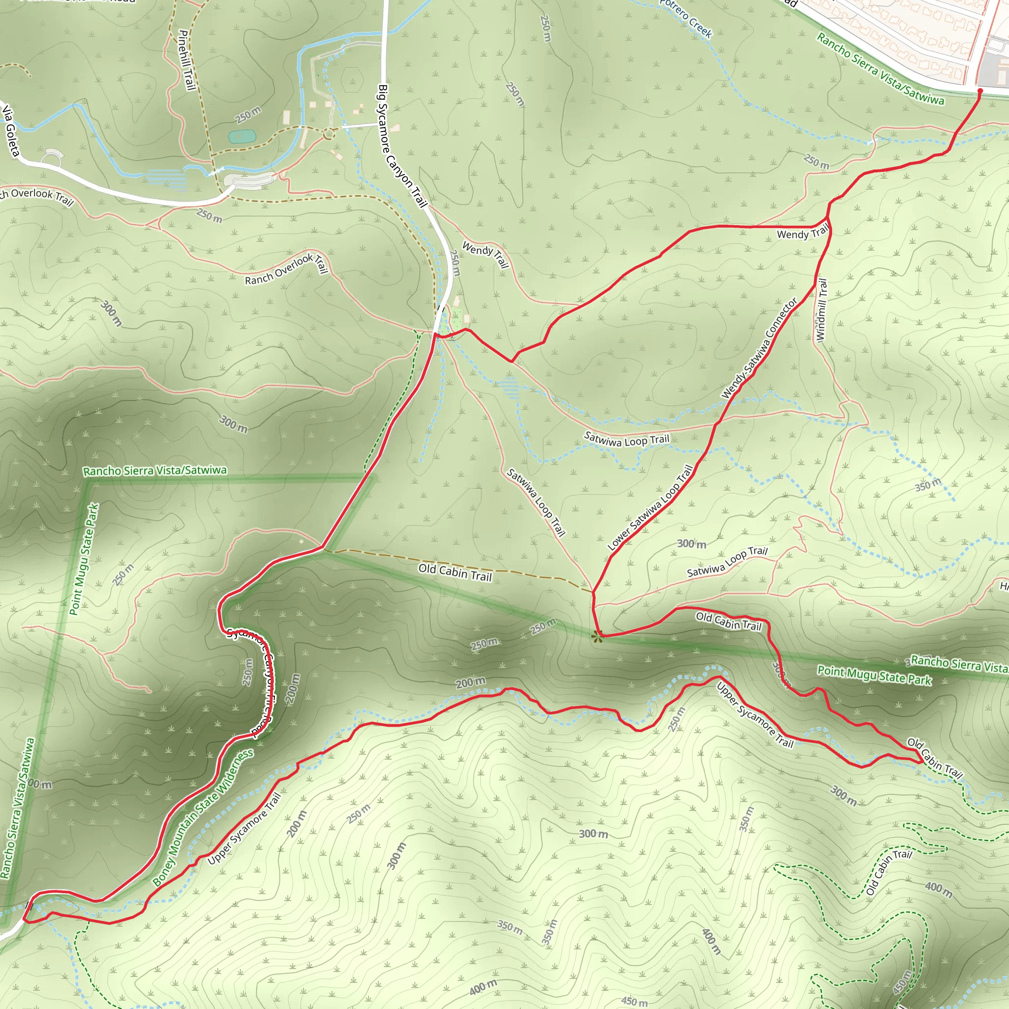 Upper and Lower Sycamore Loop Trail mobile static map