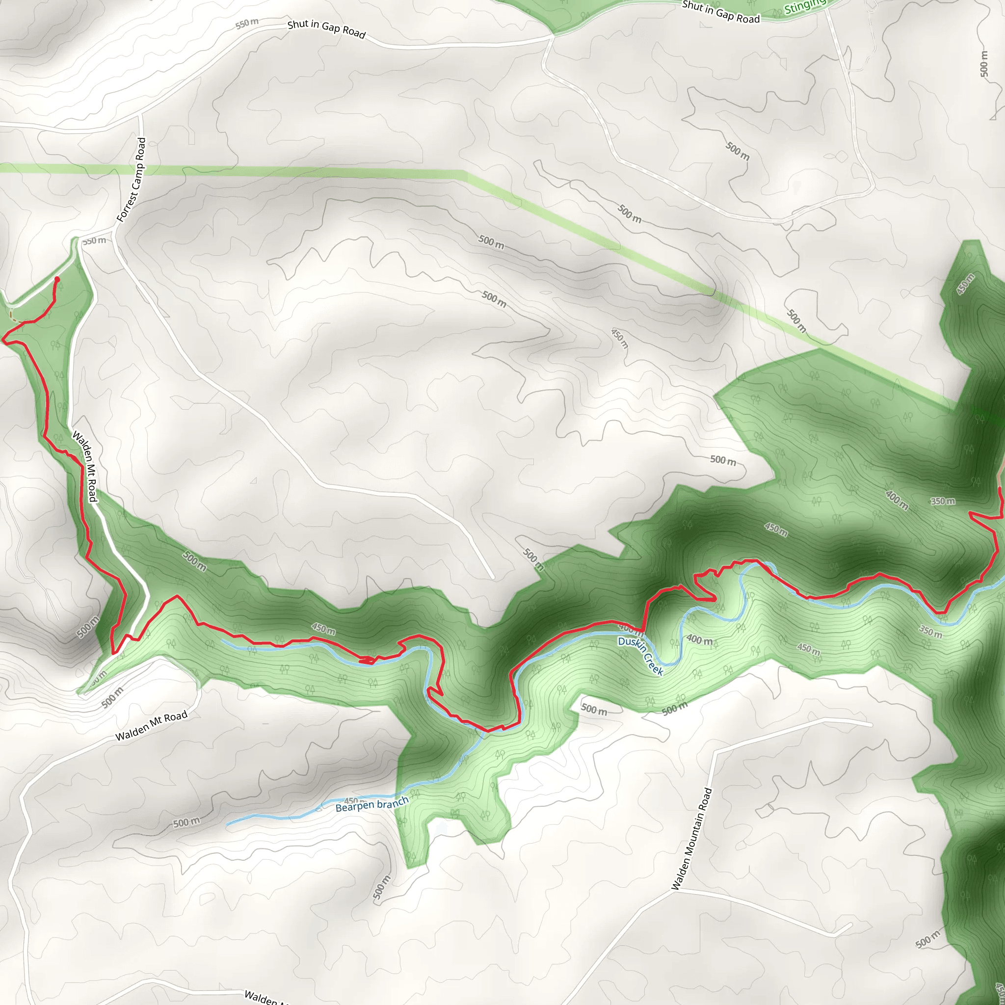 Duskin Branch Trail mobile static map