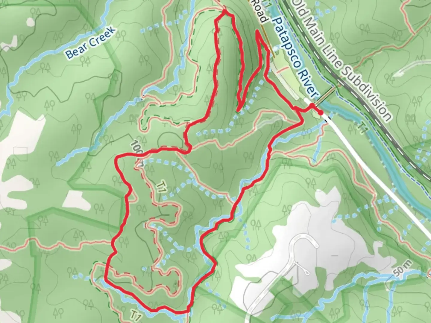 An image depicting the trail Cascade Falls and Garrett's Pass Loop and its surrounding area.