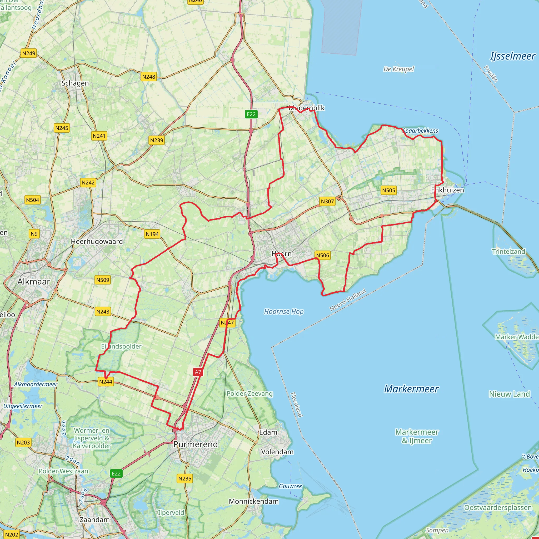 Markermeer, Ijsselmeer and Eilandspolder Loop mobile static map