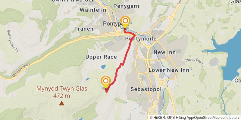 Two Loops in Torfaen stage 6 Map